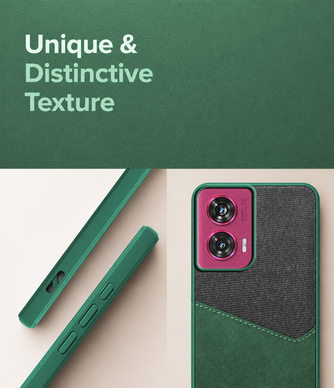 For Motorola Moto Edge 50 Fusion Back Cover Case (Dual PU Leather Stitch | Professional Minimalist | Soft and Flexible)