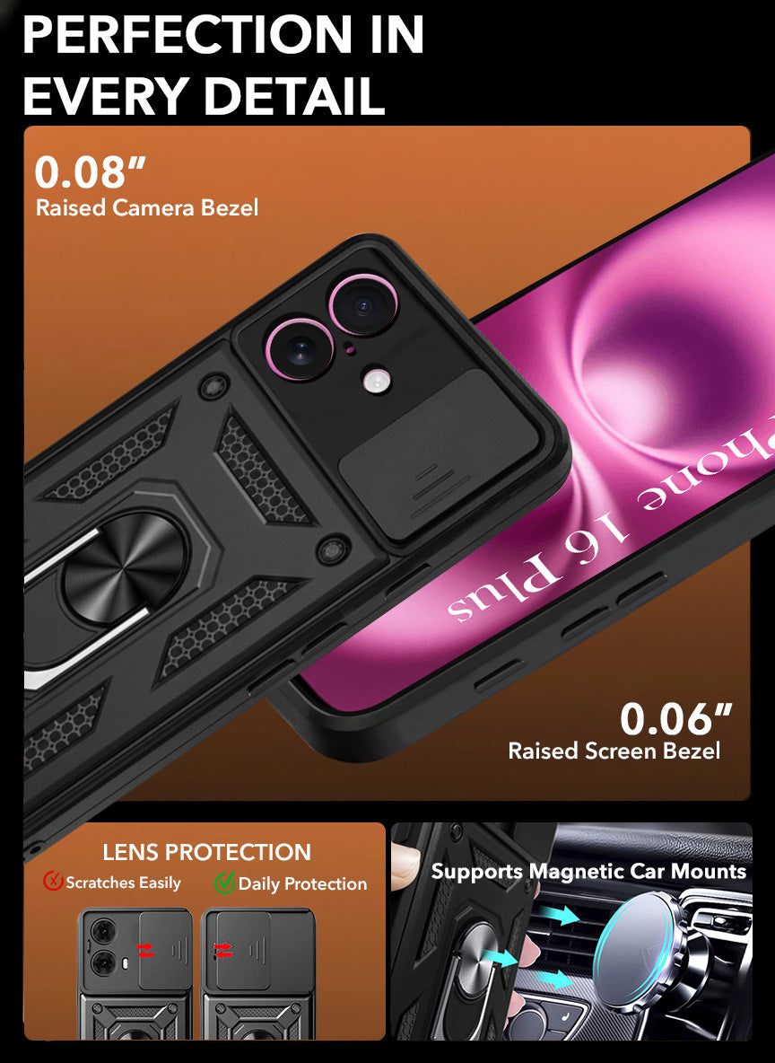 For Apple iPhone 16 Plus Back Cover Case (Hybrid Dual Armor Polycarbonate)