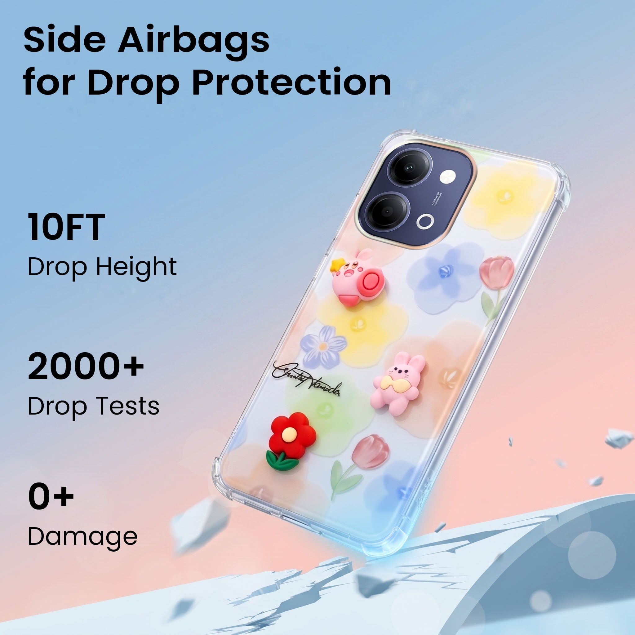 For Vivo Y11 | Vivo Y21 5G Back Cover Case (3D Cute Cartoons | Hard Back Side Soft | Matte Premium Finish | HD Printing)