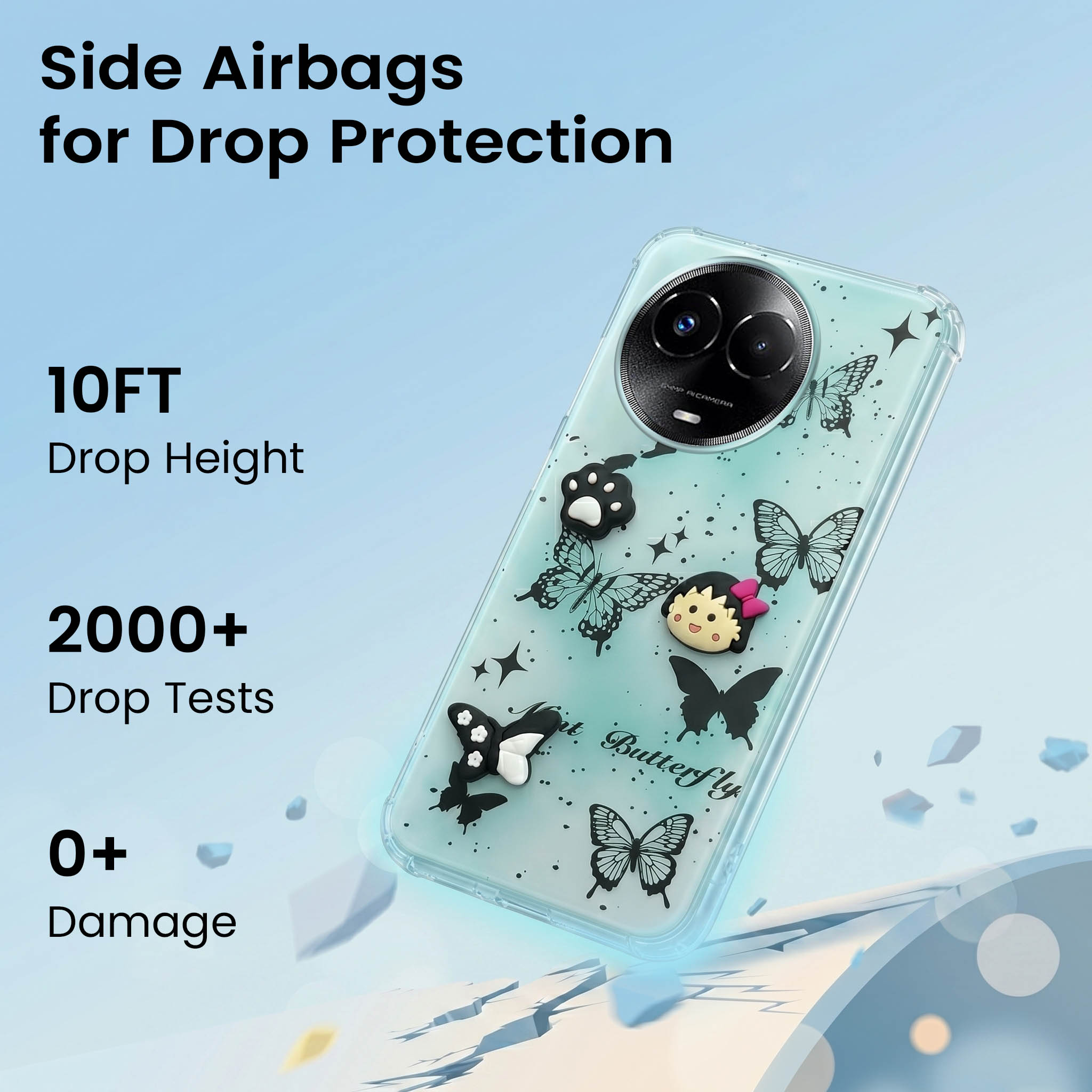For Realme 11 5G | Realme 11x 5G Back Cover Case (3D Cute Cartoons | Hard Back Side Soft | Matte Premium Finish | HD Printing)