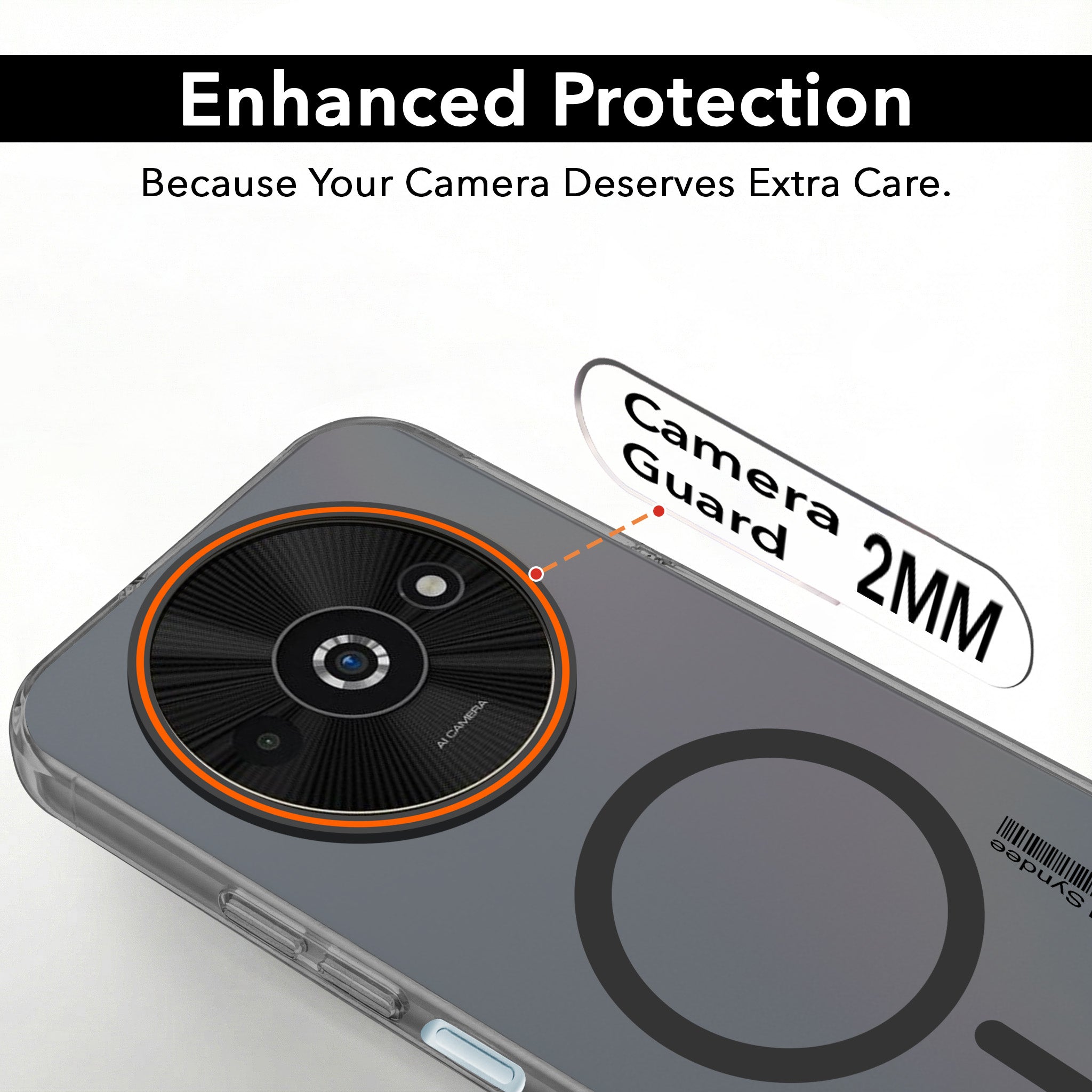 For Xiaomi Poco C61 Back Cover Case (Soft Touch | Camera Bump Protection | MagSafe Compatible | Matte Finish)