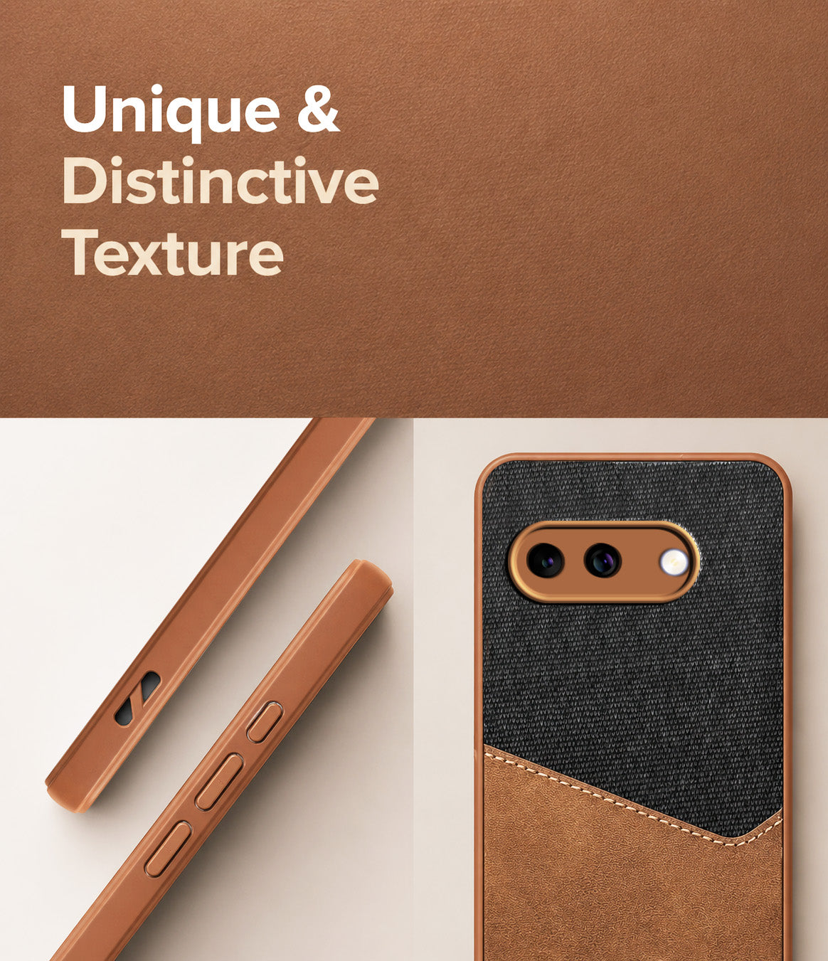 For Google Pixel 9A Back Cover Case (Dual PU Leather Stitch | Professional Minimalist | Soft and Flexible)