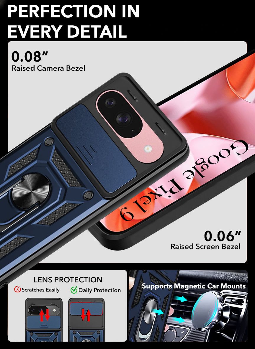 For Google Pixel 9 Back Cover Case (Hybrid Dual Armor Polycarbonate)