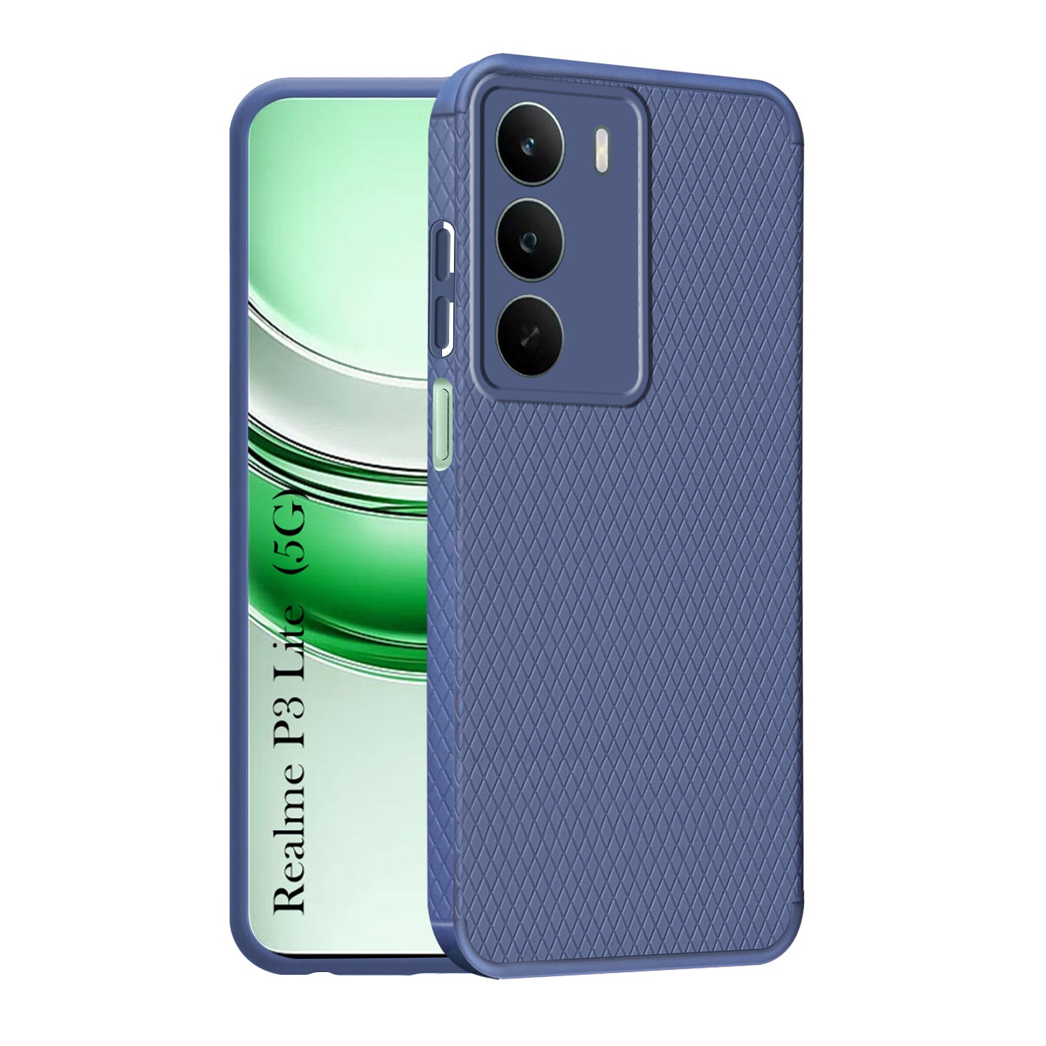 For Realme P3 Lite Back Cover Case (Camera Protection | Side Grip Texture | Soft and Flexible)