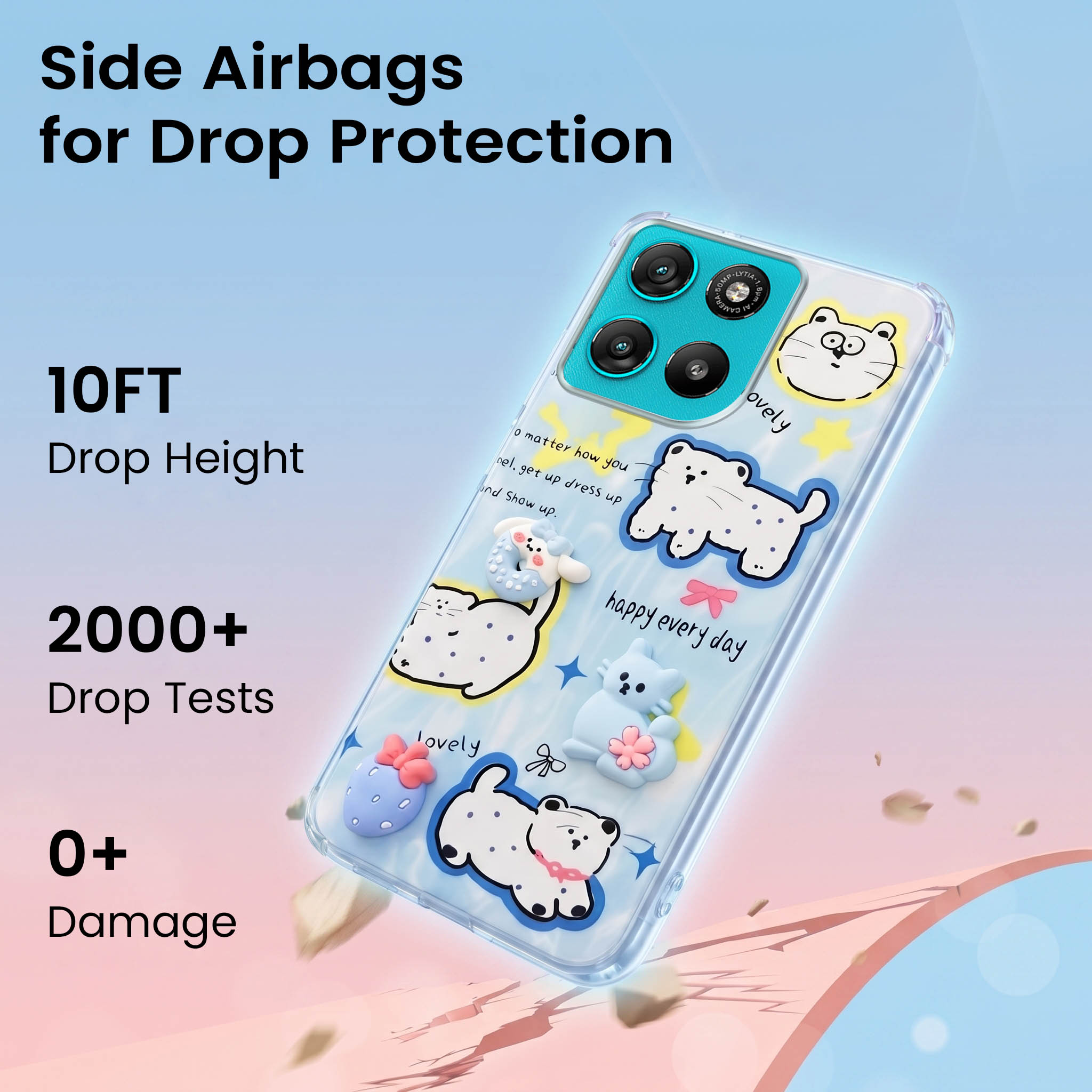For Motorola Moto G67 Power | G57 Power Back Cover Case (3D Cute Cartoons | Hard Back Side Soft | Matte Premium Finish | HD Printing)