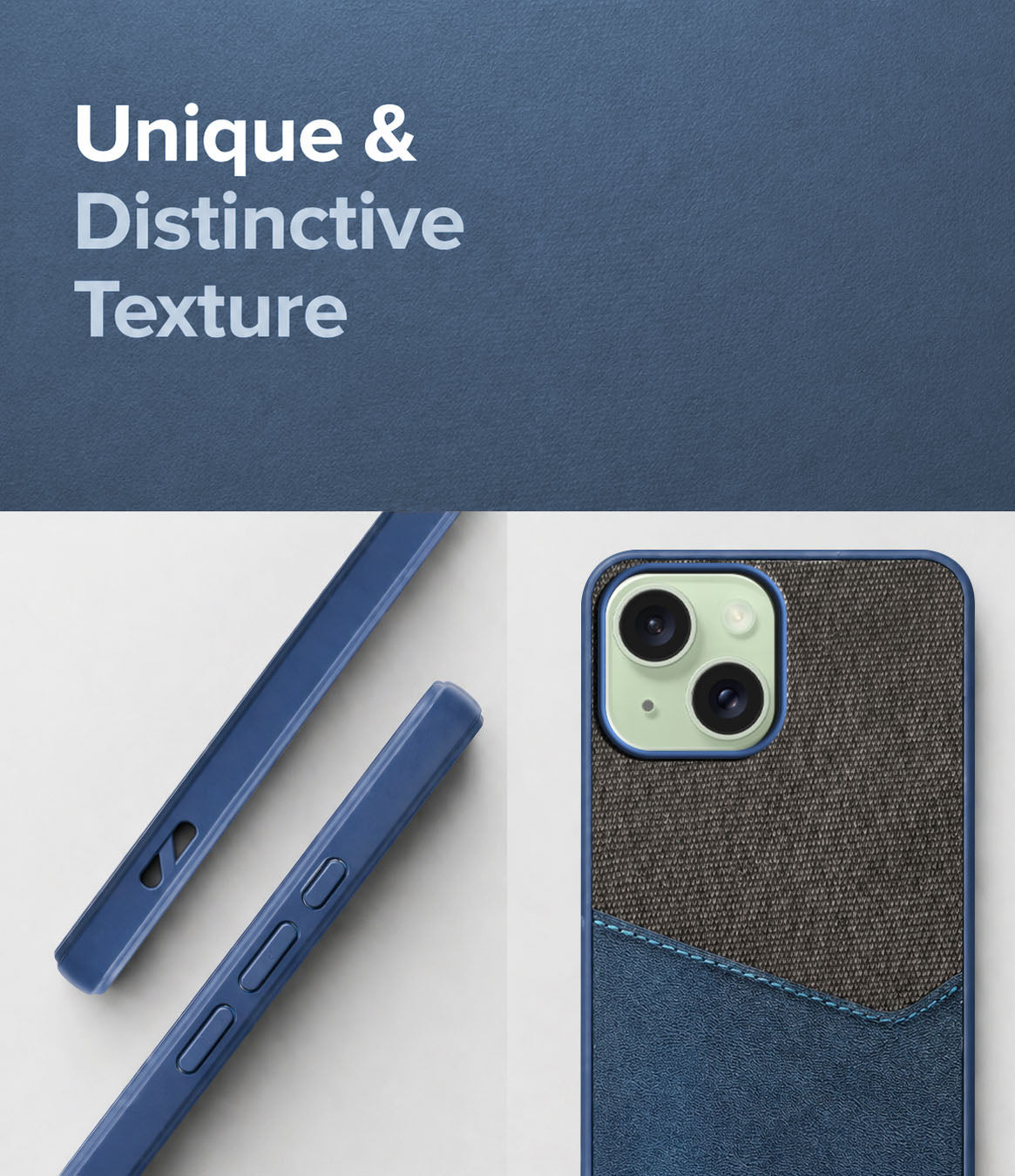 For Apple iPhone 15 Back Cover Case (Dual PU Leather Stitch | Professional Minimalist | Soft and Flexible)