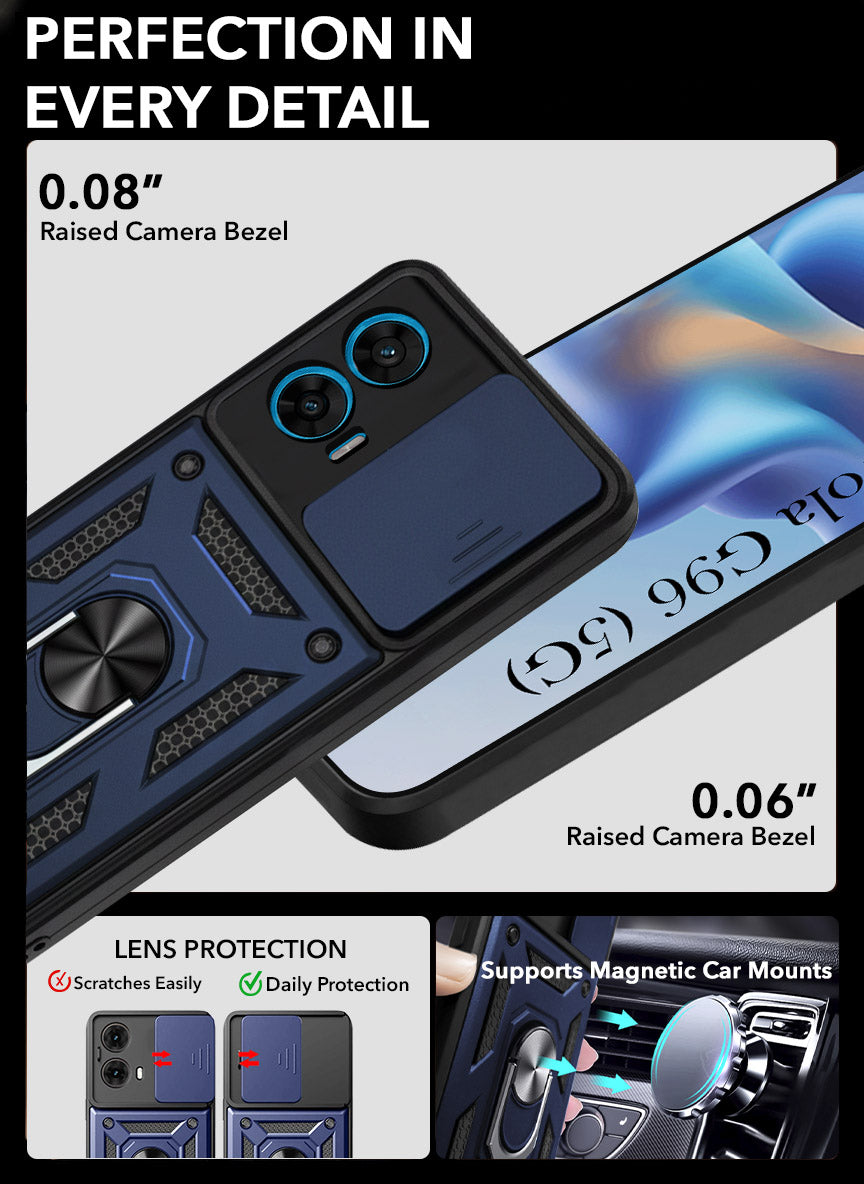For Motorola Moto G96 Back Cover Case (Hybrid Dual Armor Polycarbonate)