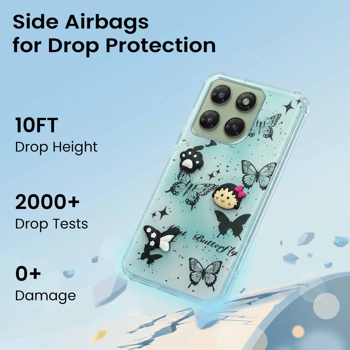 For Motorola Moto G77 Power Back Cover Case (3D Cute Cartoons | Hard Back Side Soft | Matte Premium Finish | HD Printing)