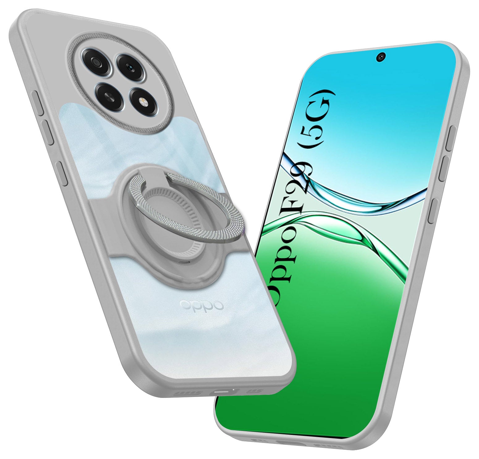 For Oppo F29 Back Cover Case with stand (Built-in Ring Holder Kickstand | Lifetime Anti Yellow | Camera Protection)