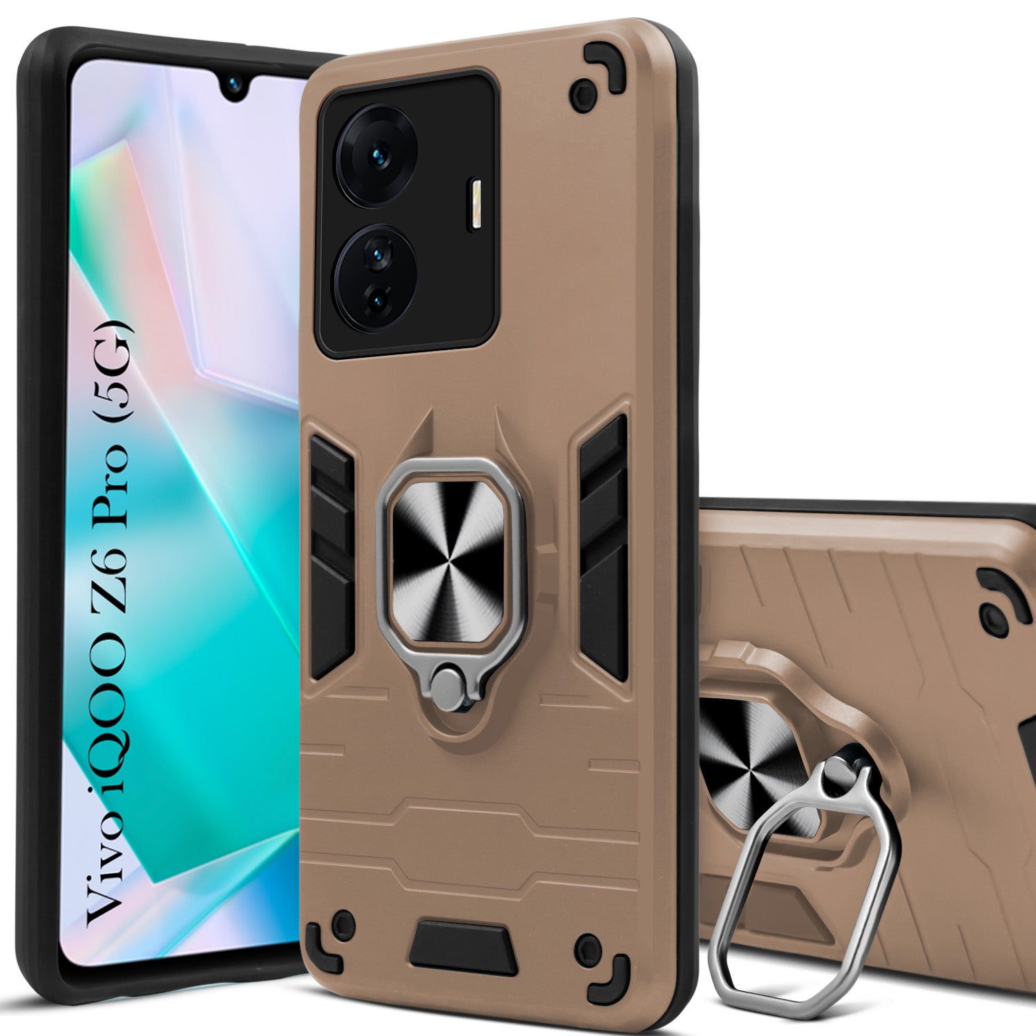 For Vivo iQOO Z6 Pro Back Cover Case (Shockproof Polycarbonate Dual Layer Hybrid Armor)