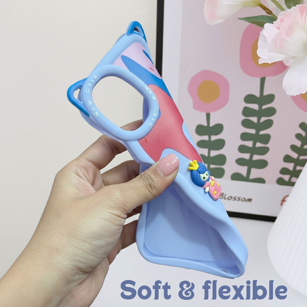 For Apple iPhone 18 Pro Max Back Case Cover Strap (3D Embossed Figures | Strap Holder | 360* Soft Cushion with Camera Bump)