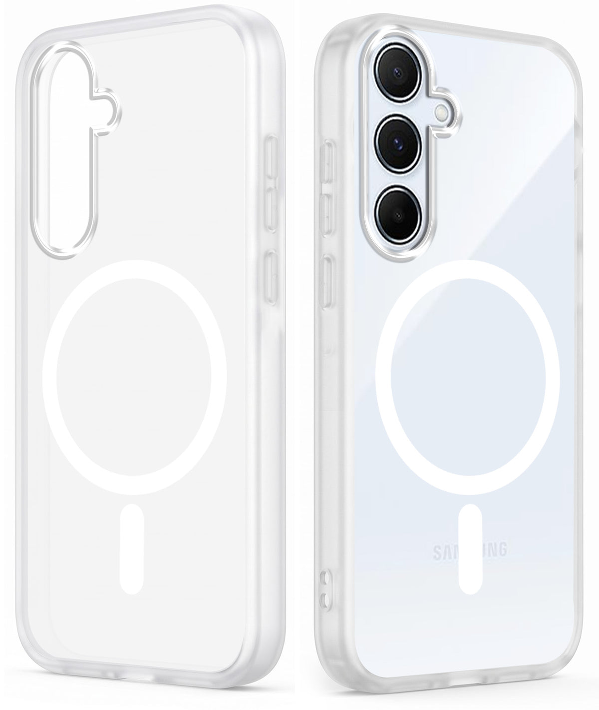 For Samsung Galaxy A55 5G Matte Finish Back Case Cover (MagSafe Compatible | Translucent Soft Touch | Slim and Unbreakable)