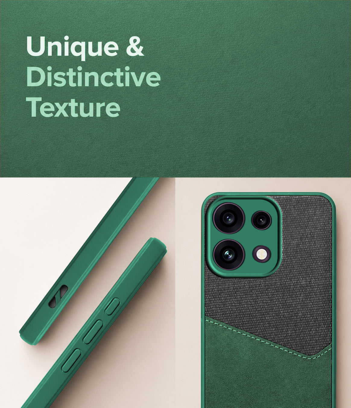 For Oppo Reno 16C 5G Back Cover Case (Dual PU Leather Stitch | Professional Minimalist | Soft and Flexible)