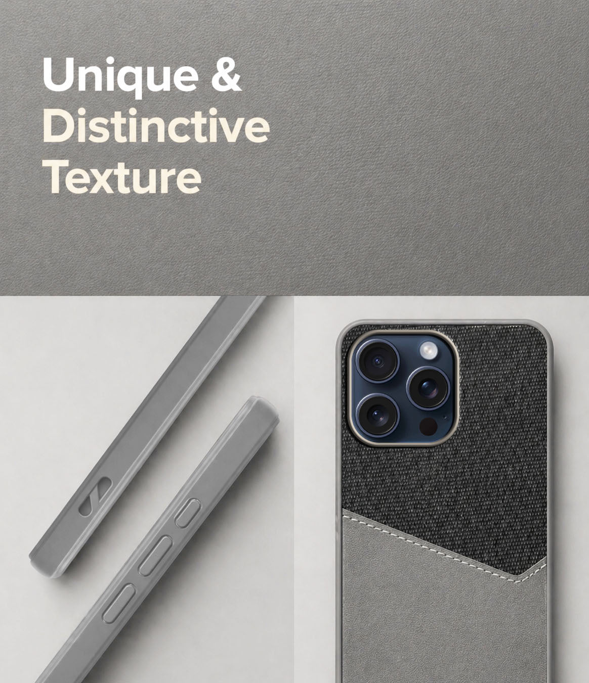 For Apple iPhone 15 Pro Max Back Cover Case (Dual PU Leather Stitch | Professional Minimalist | Soft and Flexible)