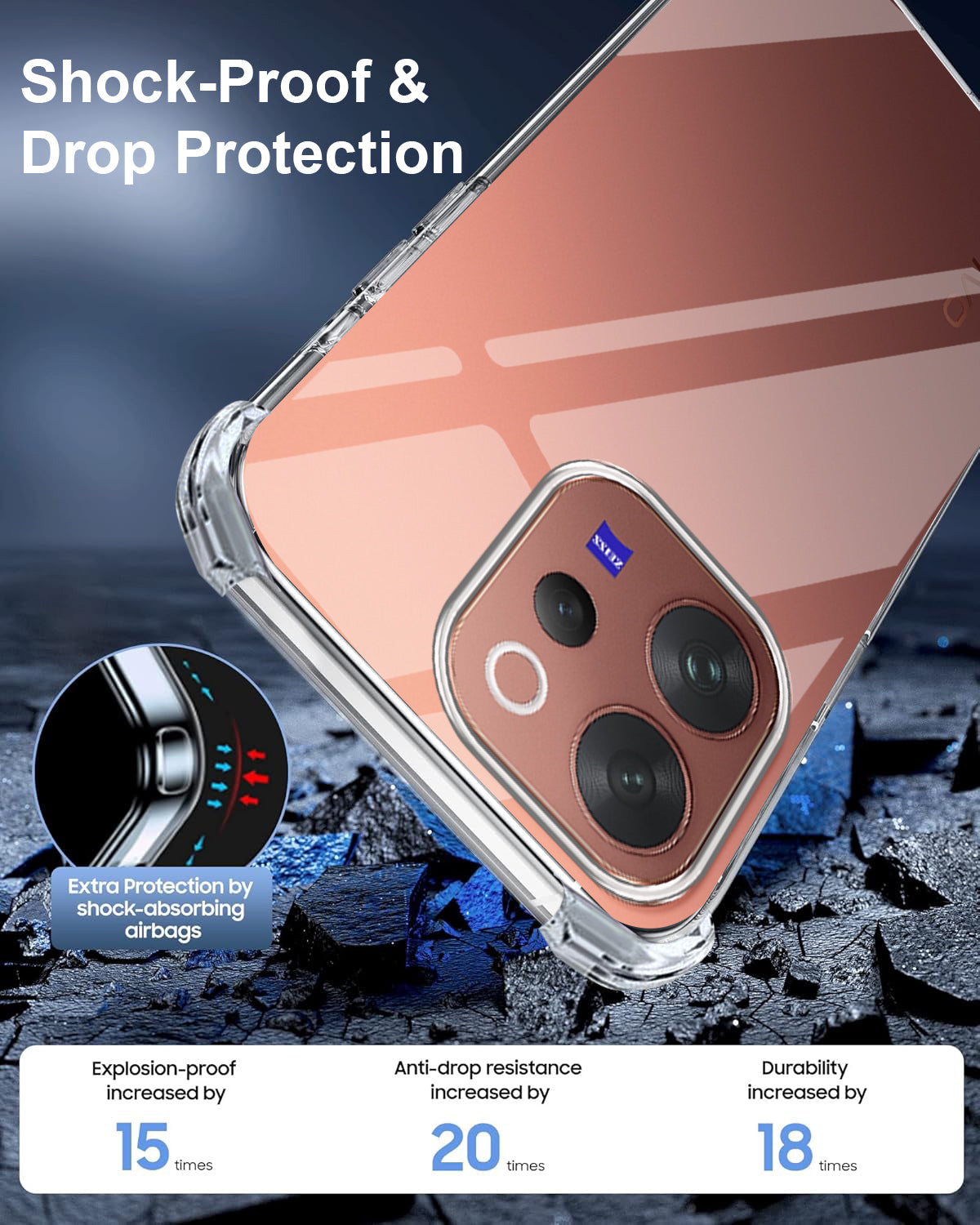 For Vivo V70 | Vivo V70 Elite (5G) Back Cover Shockproof Crystal-Clear (Drop & Camera Protection | Hard Polycarbonate)