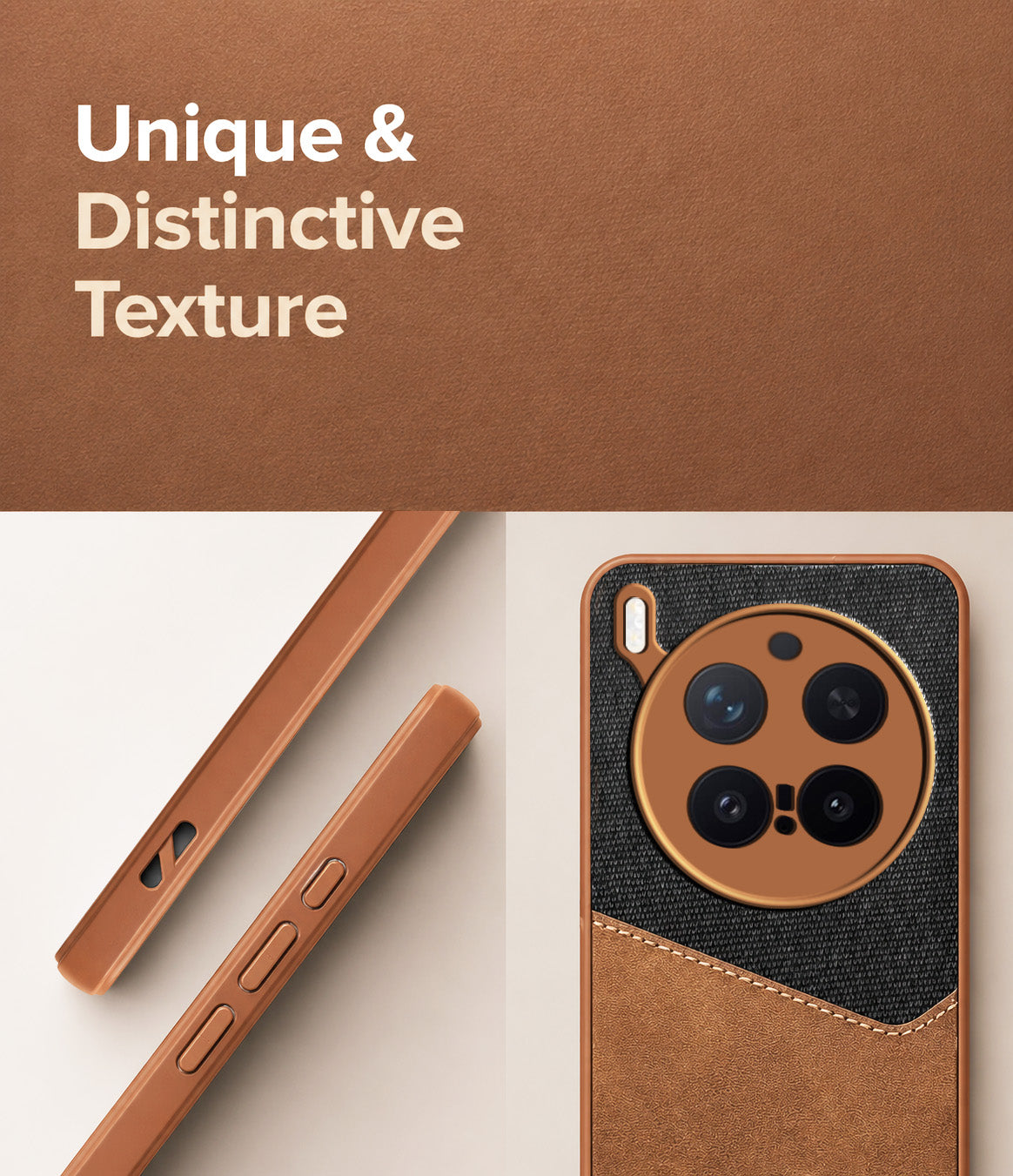 For Vivo X300 Pro Back Cover Case (Dual PU Leather Stitch | Professional Minimalist | Soft and Flexible)
