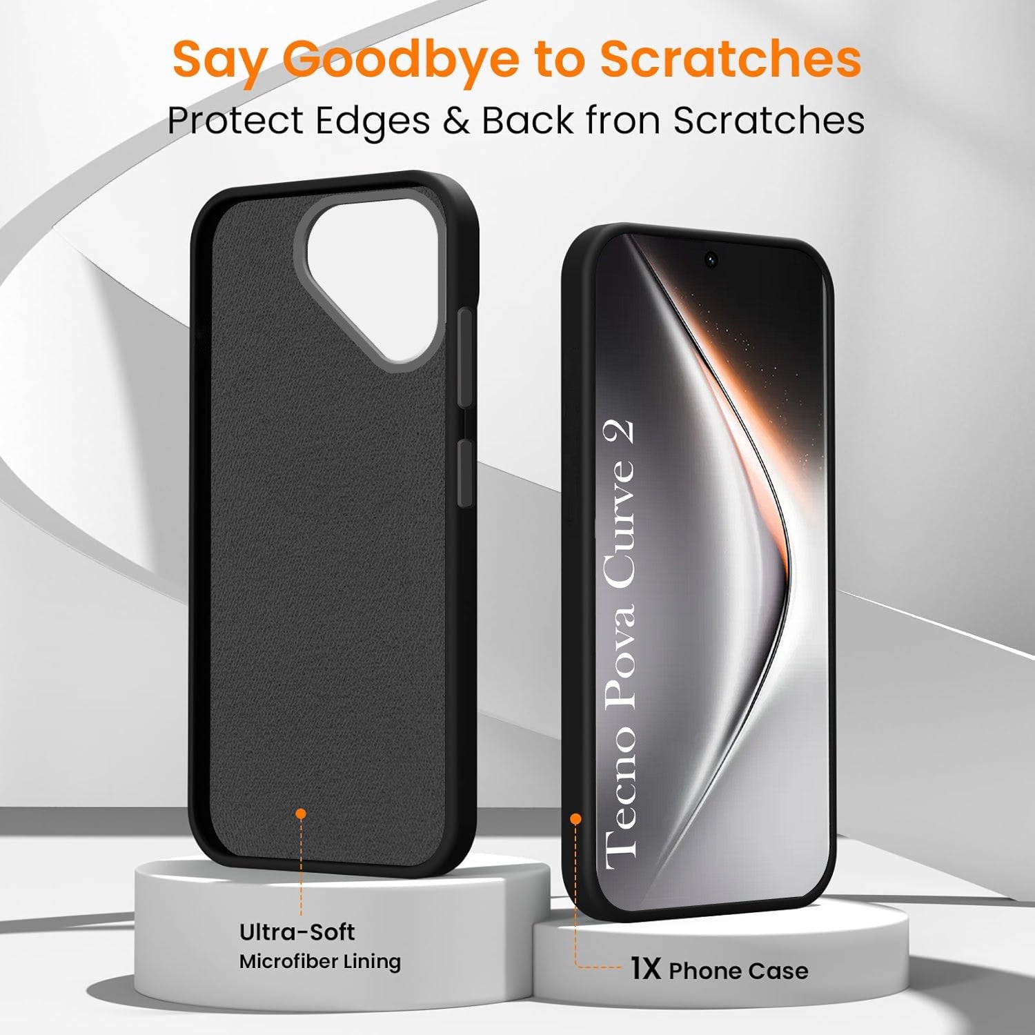 For Tecno Pova Curve 2 Back Cover Case Rubberised (Textured Grip Design | Micro-Fiber Cloth Inside | Slim and Light Weight | Soft Touch and Feel)