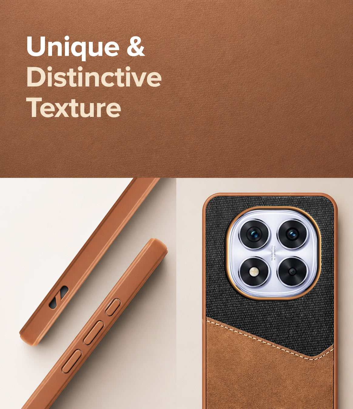 For Redmi Note 14 Pro Back Cover Case (Dual PU Leather Stitch | Professional Minimalist | Soft and Flexible)