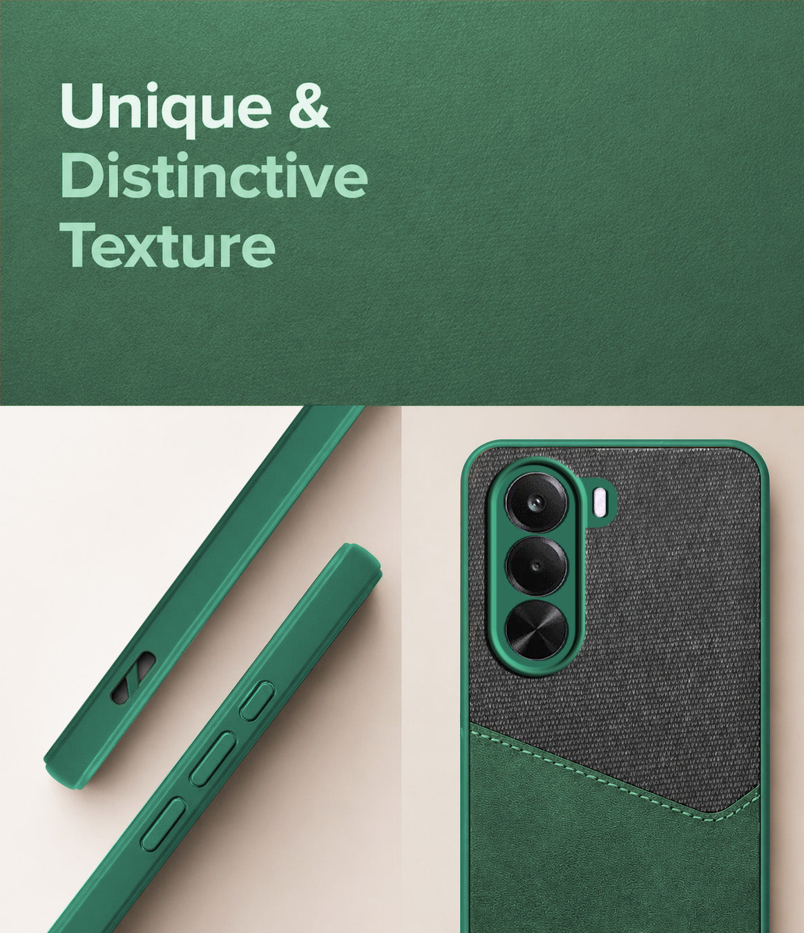 For Realme P4x Back Cover Case (Dual PU Leather Stitch | Professional Minimalist | Soft and Flexible)