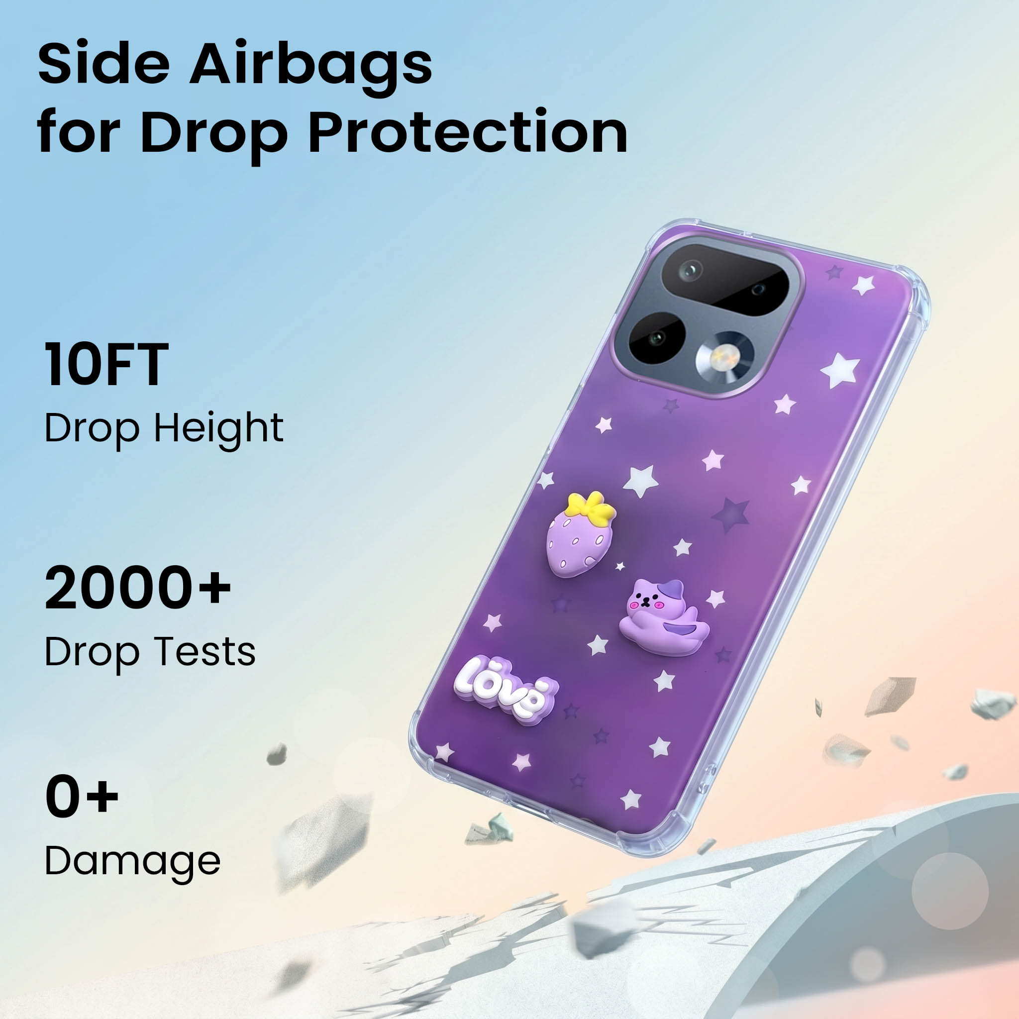 For Realme 16 Pro Back Cover Case (3D Cute Cartoons | Hard Back Side Soft | Matte Premium Finish | HD Printing)