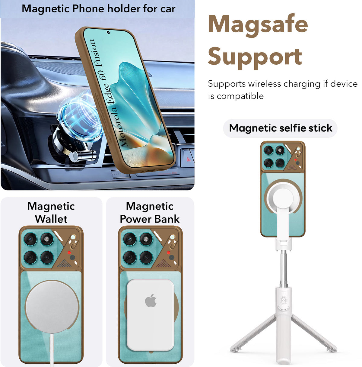 For Motorola Moto Edge 60 Fusion Back Cover Case Lifetime Anti-Yellow Clear (Camera Protection | Side Grip | Wireless MagSafe Compatible)