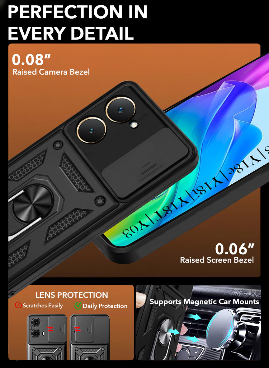 For Vivo Y18 | Y18e | Y03 | Y18i | Y18t Back Cover Case (Hybrid Dual Armor Polycarbonate)