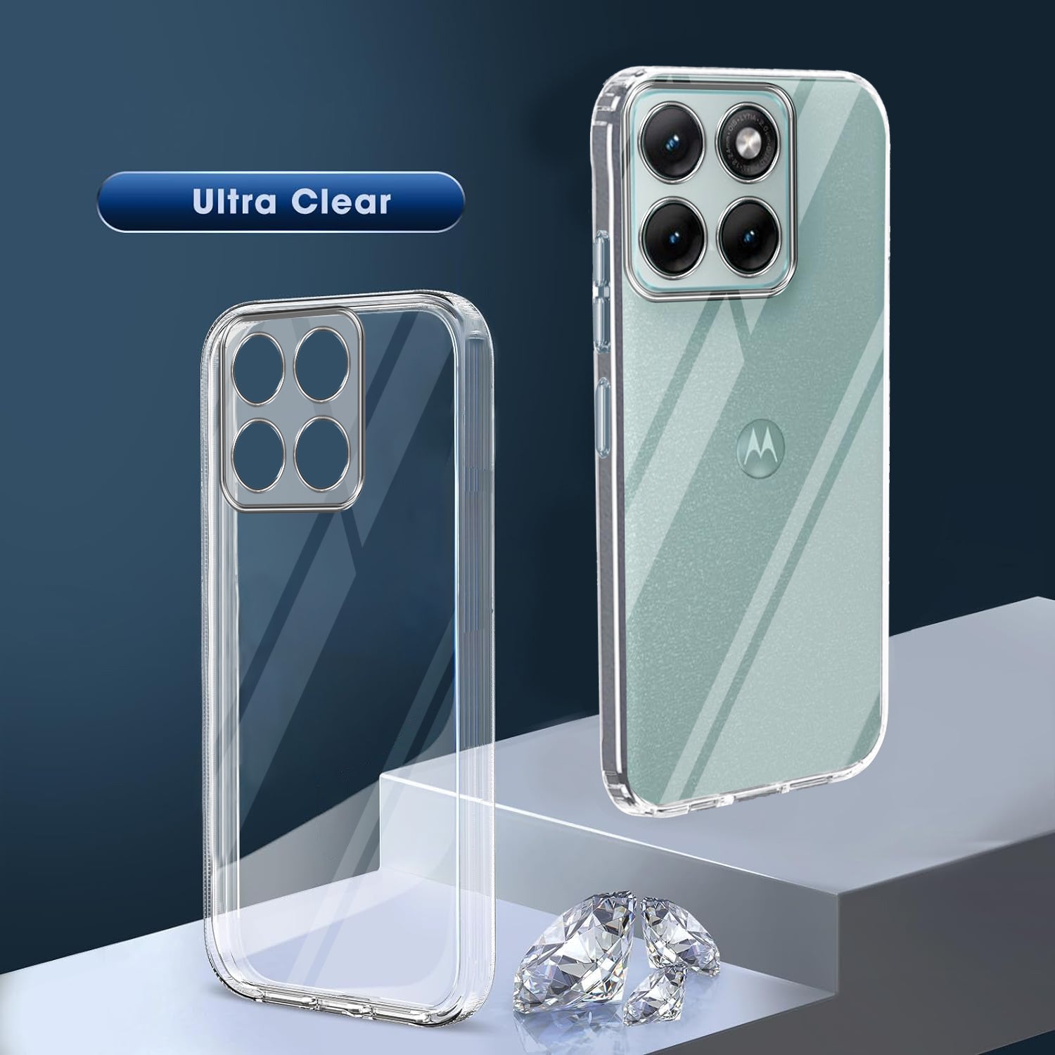 For Motorola Moto Edge 70 Fusion Back Cover Case Silicone (Clear Shockproof Case with Camera Protection | Soft and Flexible | Transparent)