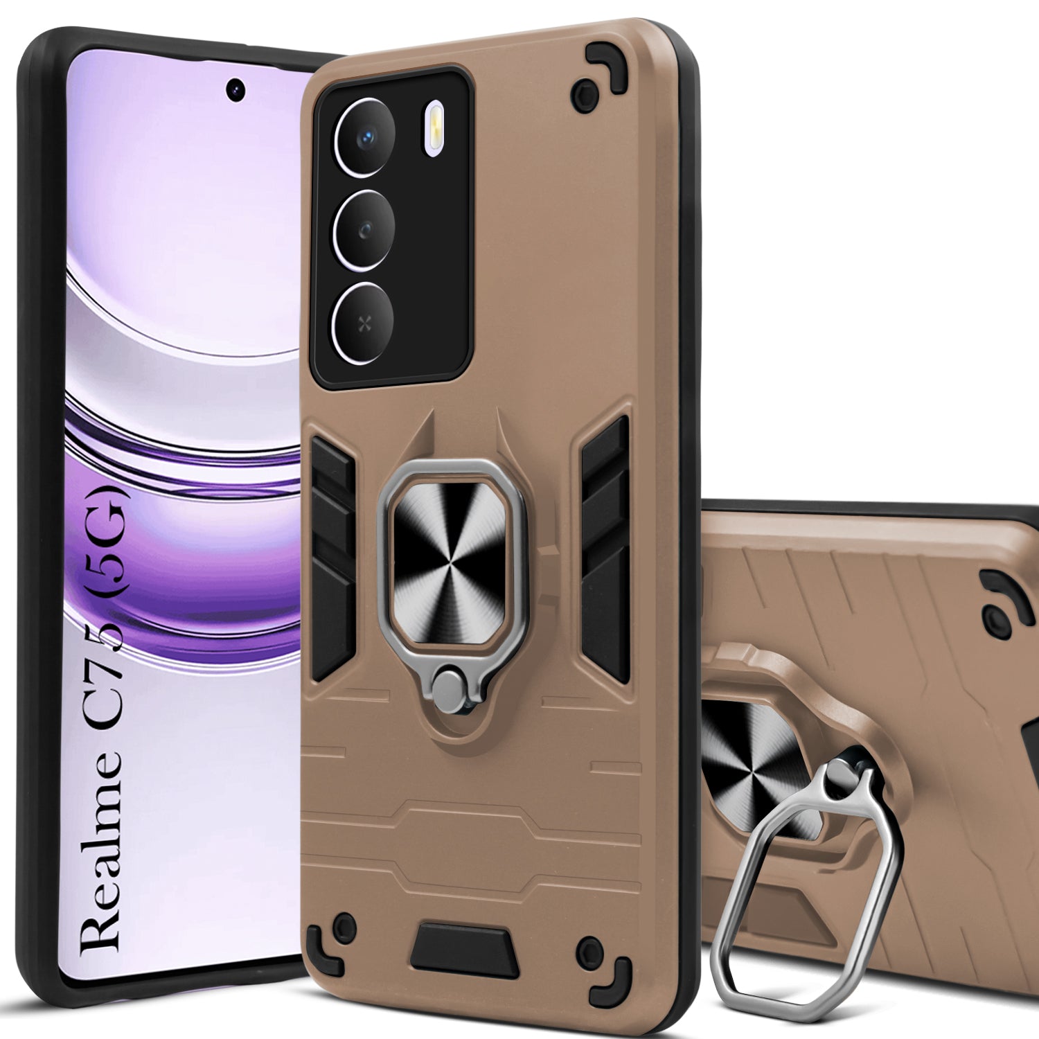 For Realme C75 5G Back Cover Case (Shockproof Polycarbonate Dual Layer Hybrid Armor)