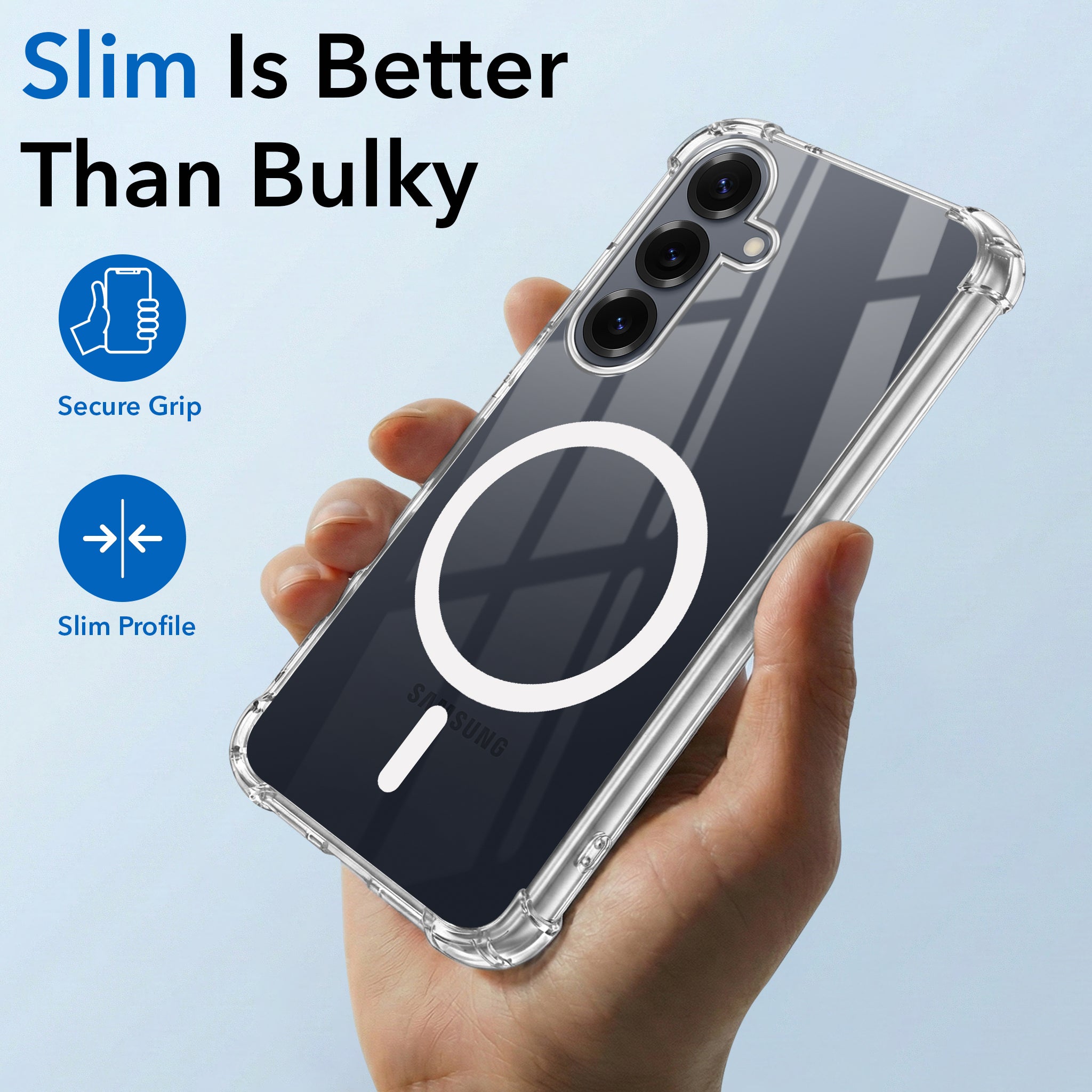 For Samsung Galaxy S25 Plus Back Cover Shockproof Crystal-Clear (Magsafe Wireless Support | Drop & Camera Protection | Hard Polycarbonate)