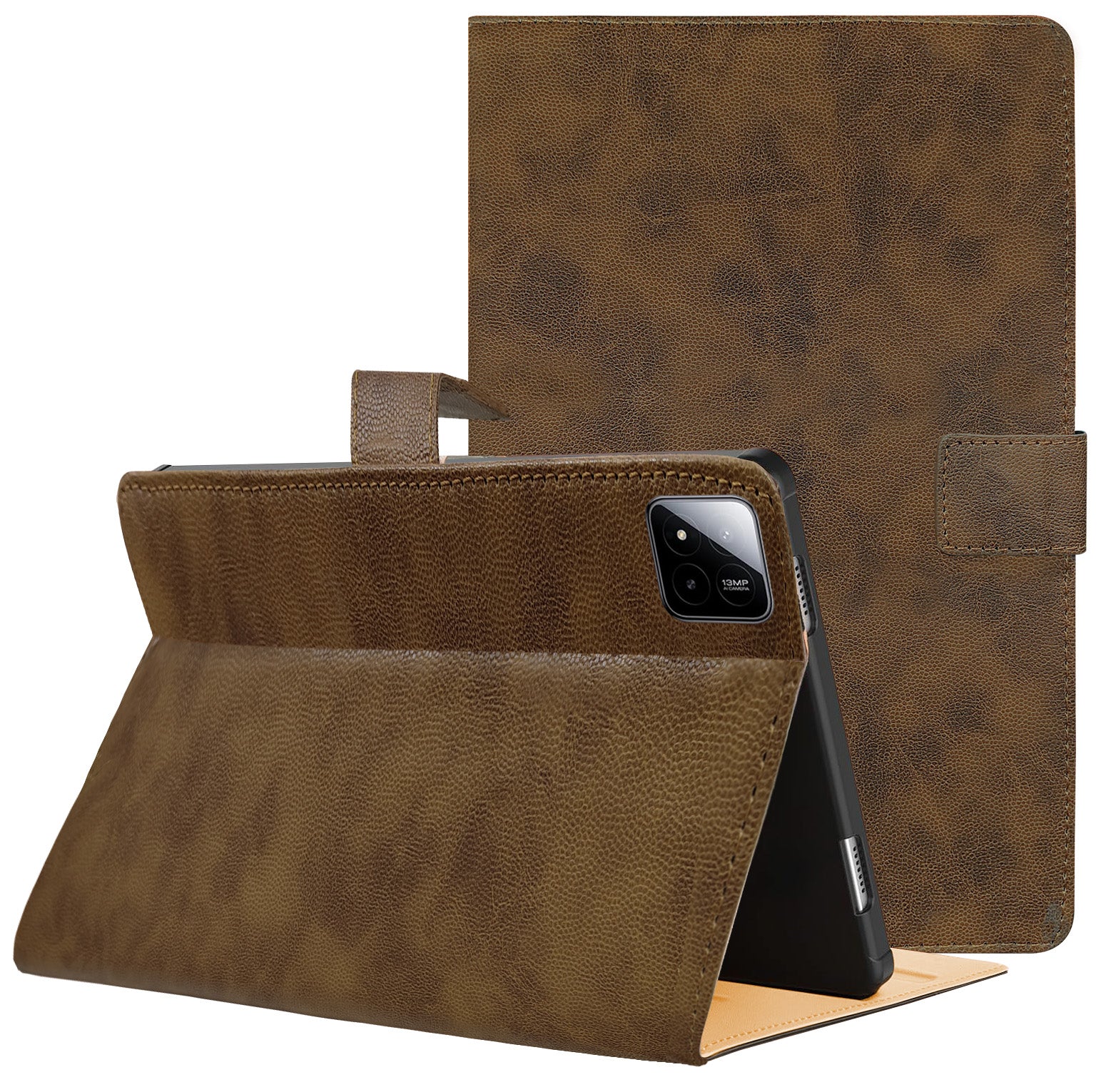 For Xiaomi Pad 7 11.17 Inch Flip Cover Folio Cover (PU Leather | Multi-Angle Smart Stand | Card Storage Slots | Silicone Back Pouch)