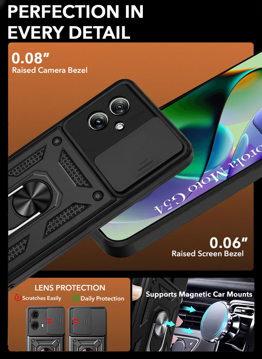 For Motorola Moto G54 Back Cover Case (Hybrid Dual Armor Polycarbonate)