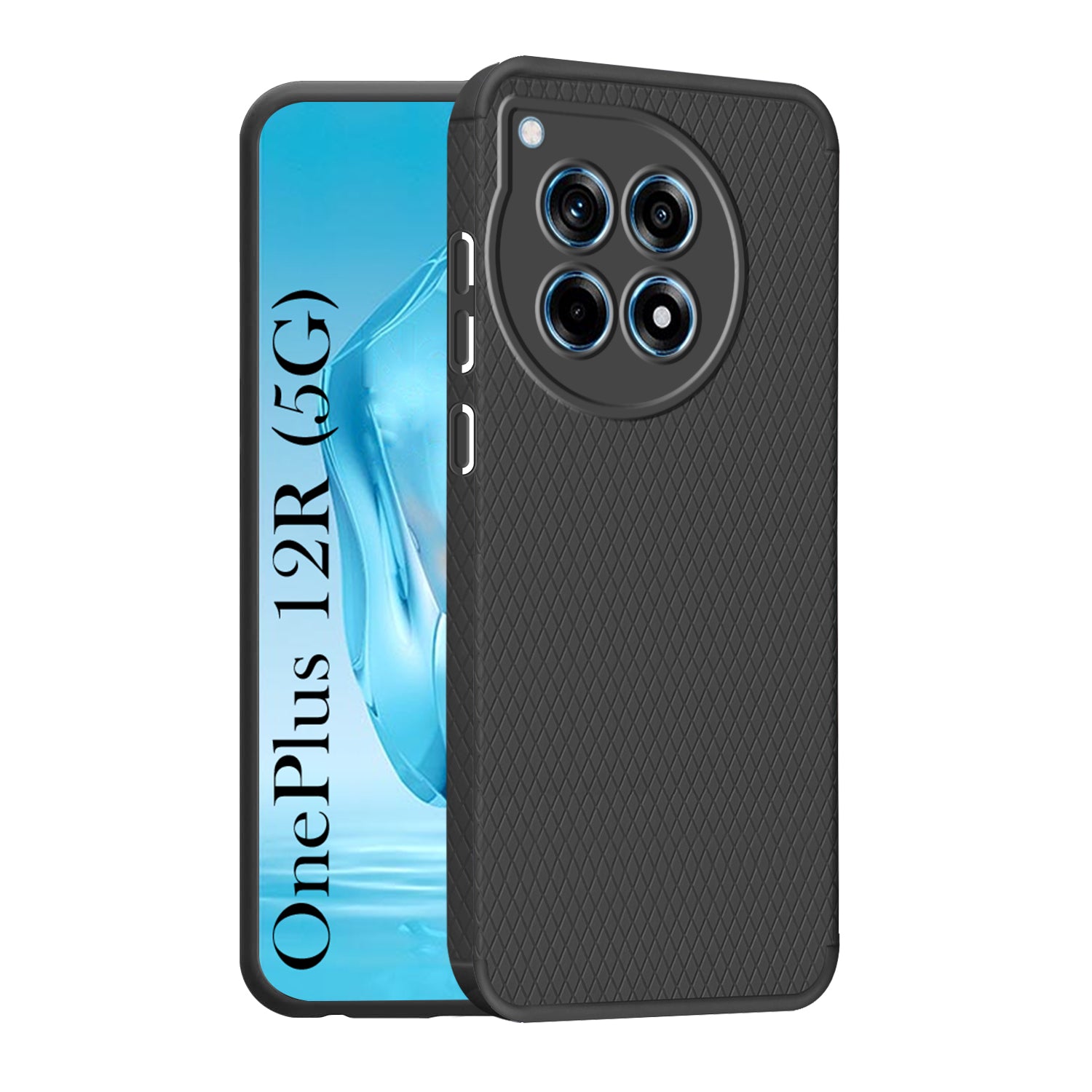 For OnePlus 12R 5G Back Cover Case (Minimalist Design Stitched Leather | Shockproof Raised Edges for Camera & Screen Protection)