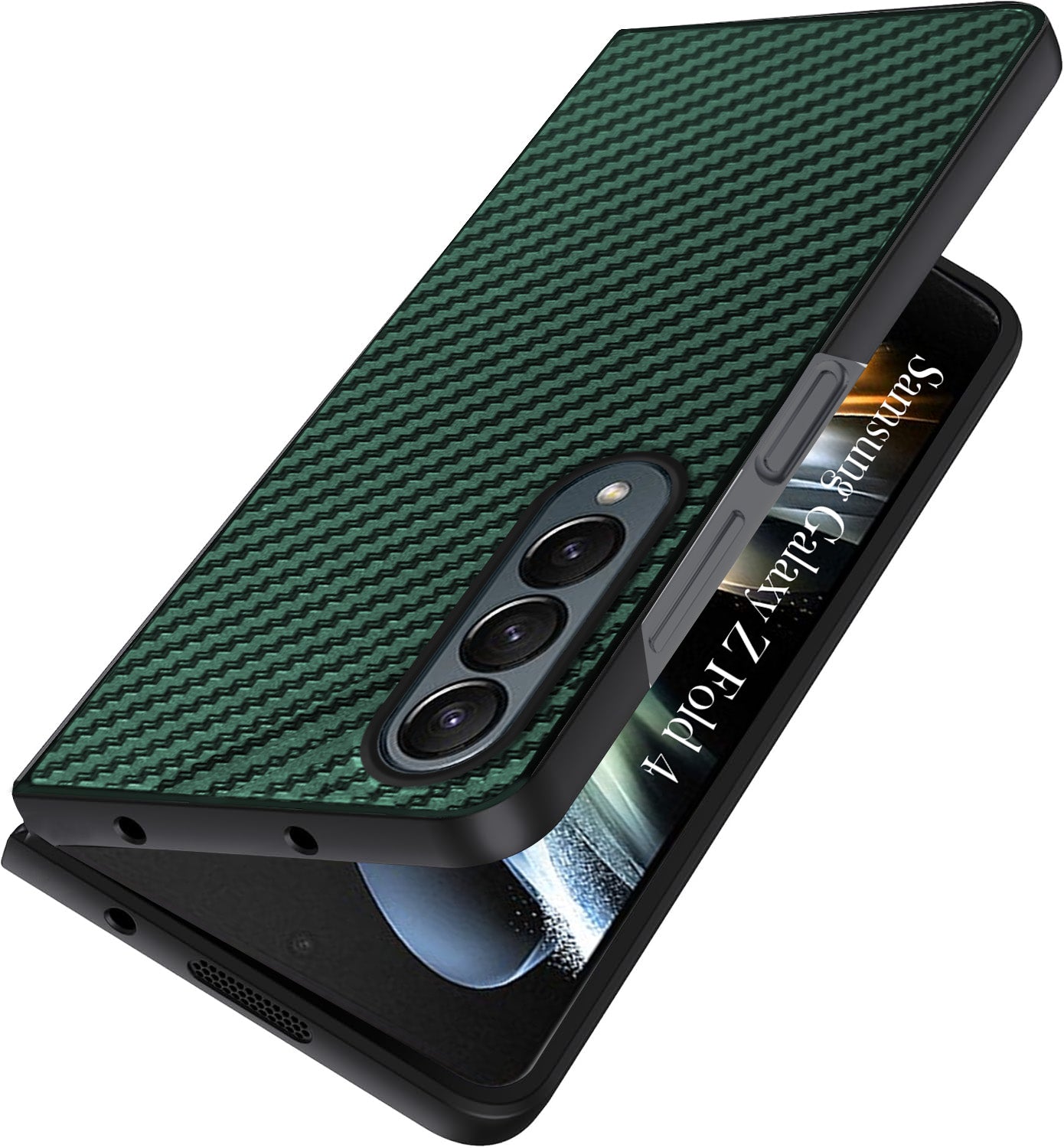 For Samsung Galaxy Z Fold 4 5G Back Flip Case Cover (Craft Printed Design | Hybrid Texture | Inside Microfiber Cloth)