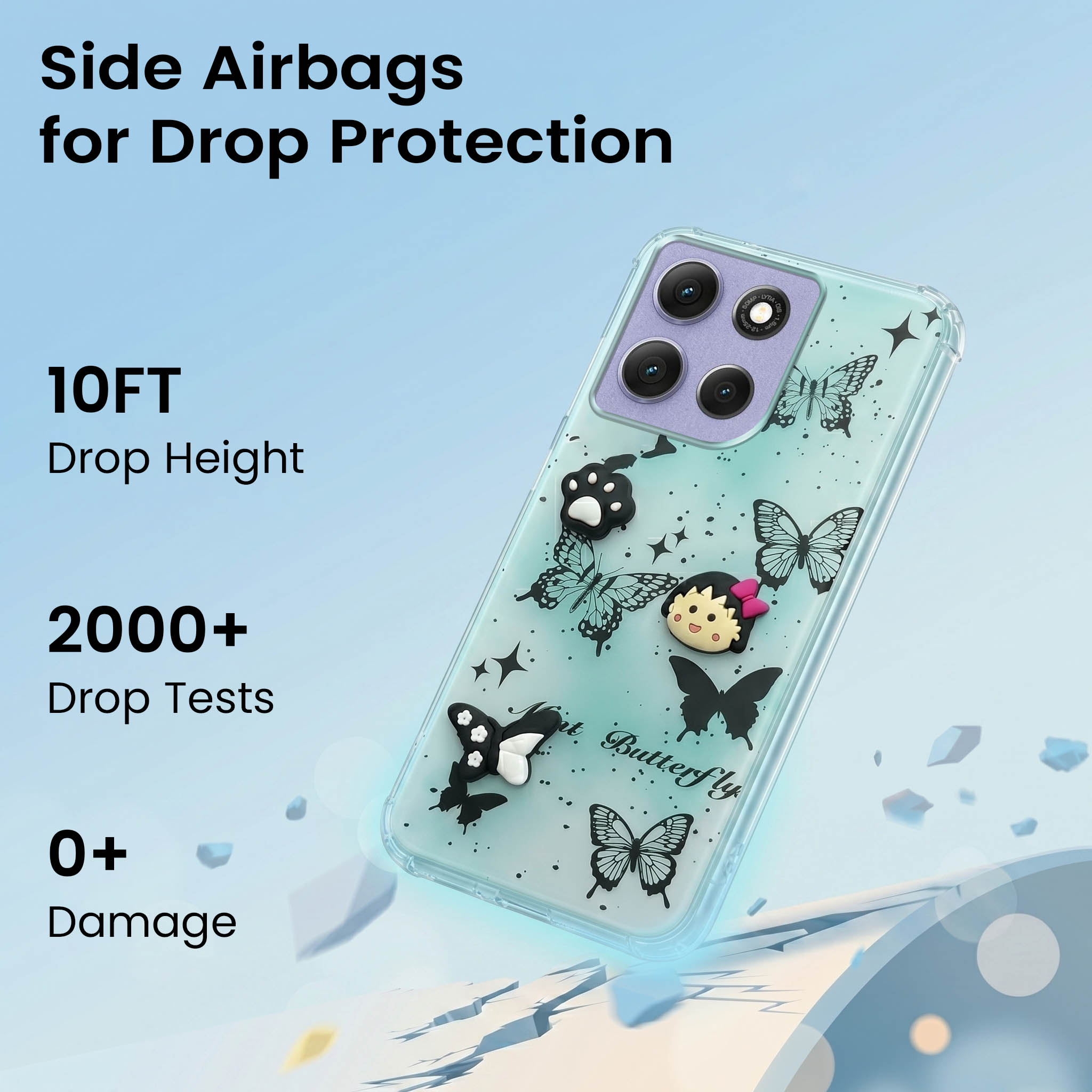 For Motorola Moto G86 Power Back Cover Case (3D Cute Cartoons | Hard Back Side Soft | Matte Premium Finish | HD Printing)