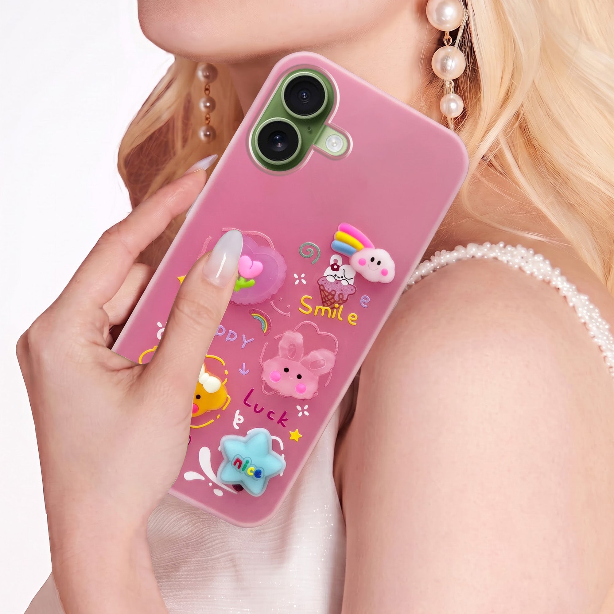 For Apple iPhone 17 Back Cover Case (3D Cute Cartoons | Hard Back Side Soft | Matte Premium Finish | HD Printing)