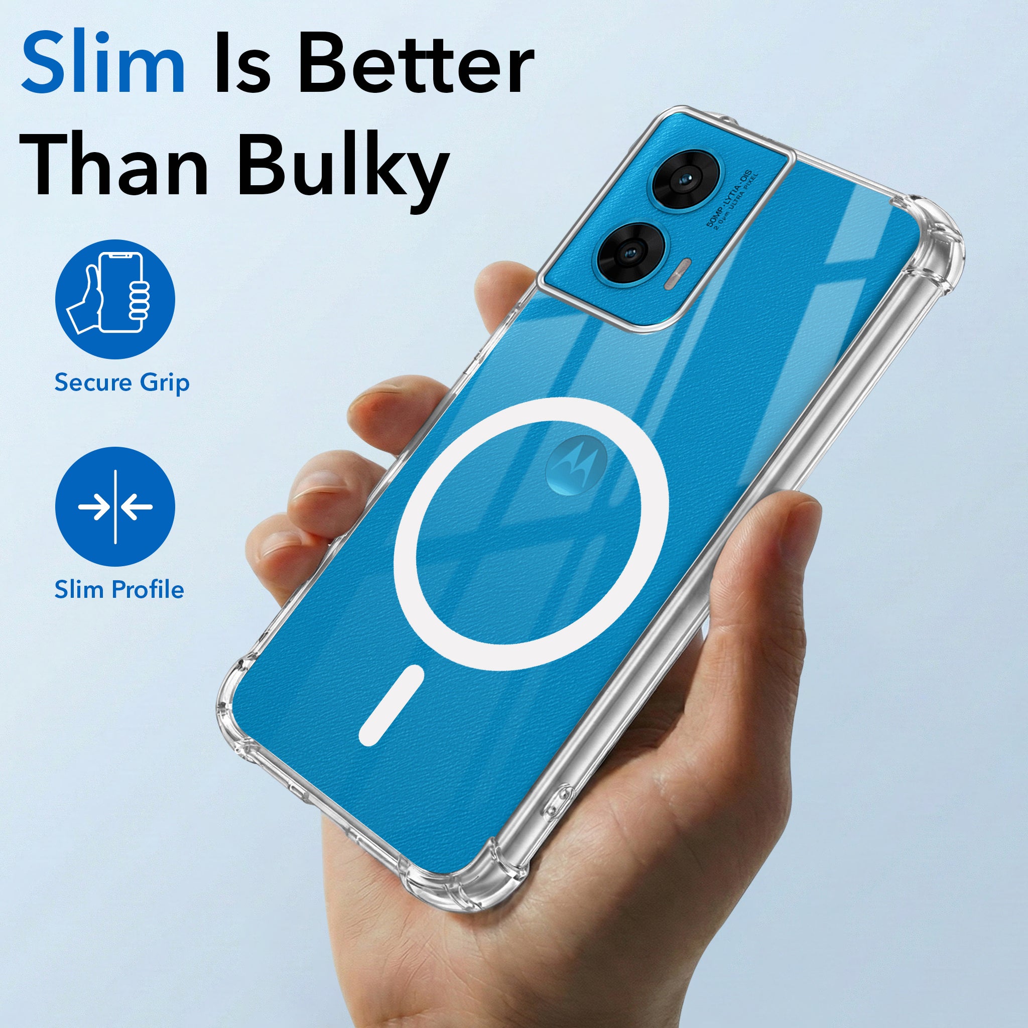 For Motorola Moto G96 Back Cover Shockproof Crystal-Clear (Magsafe Wireless Support | Drop & Camera Protection | Hard Polycarbonate)