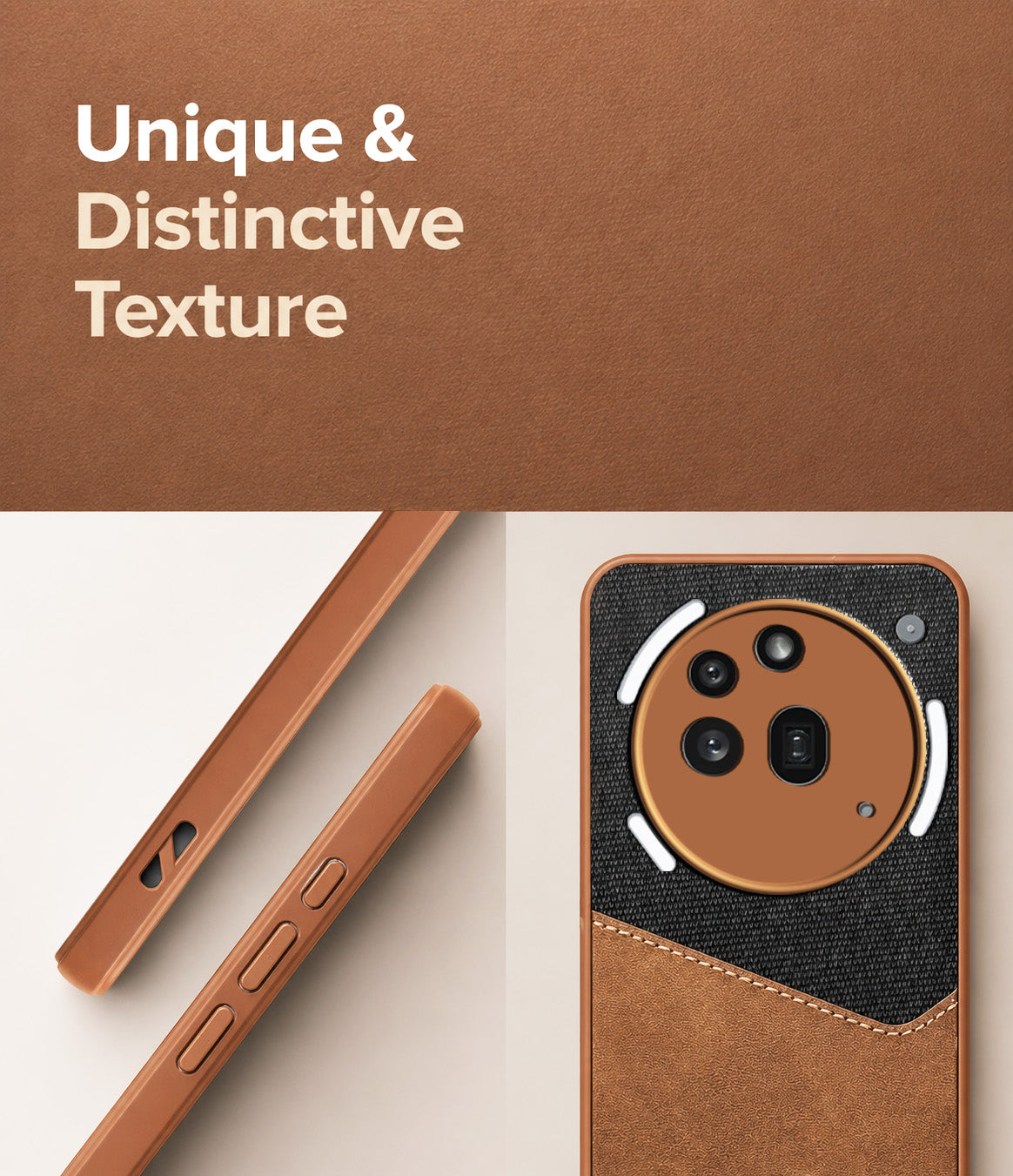 For Nothing Phone 3A Pro 5G Back Cover Case  (Dual PU Leather Stitch | Professional Minimalist | Soft and Flexible)