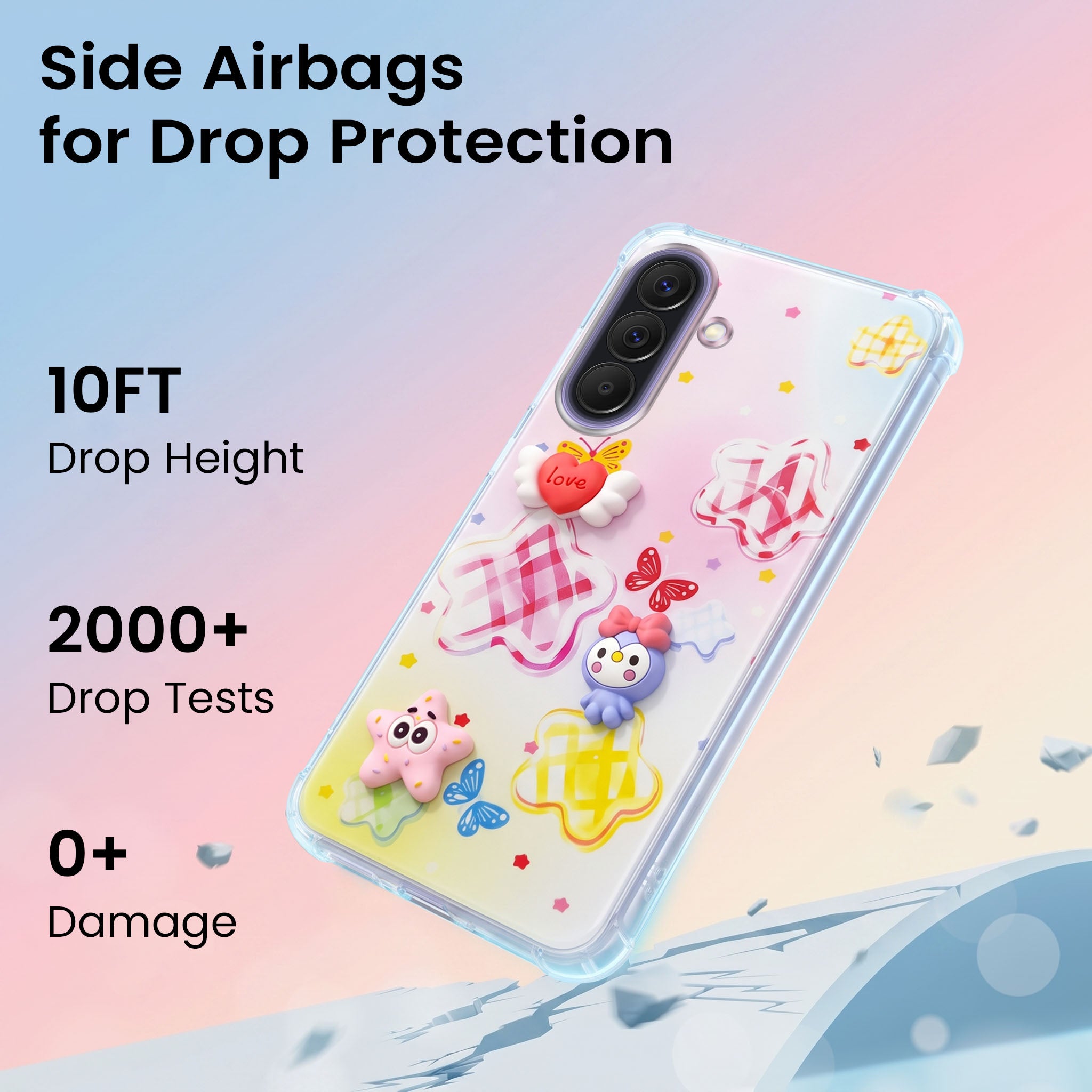 For Samsung Galaxy A57 5G Back Cover Case (3D Cute Cartoons | Hard Back Side Soft | Matte Premium Finish | HD Printing)