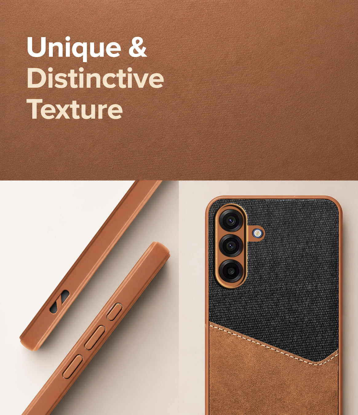 For Samsung Galaxy A17 | Samsung F17 | Samsung M17 5G Back Cover Case (Dual PU Leather Stitch | Professional Minimalist | Soft and Flexible)