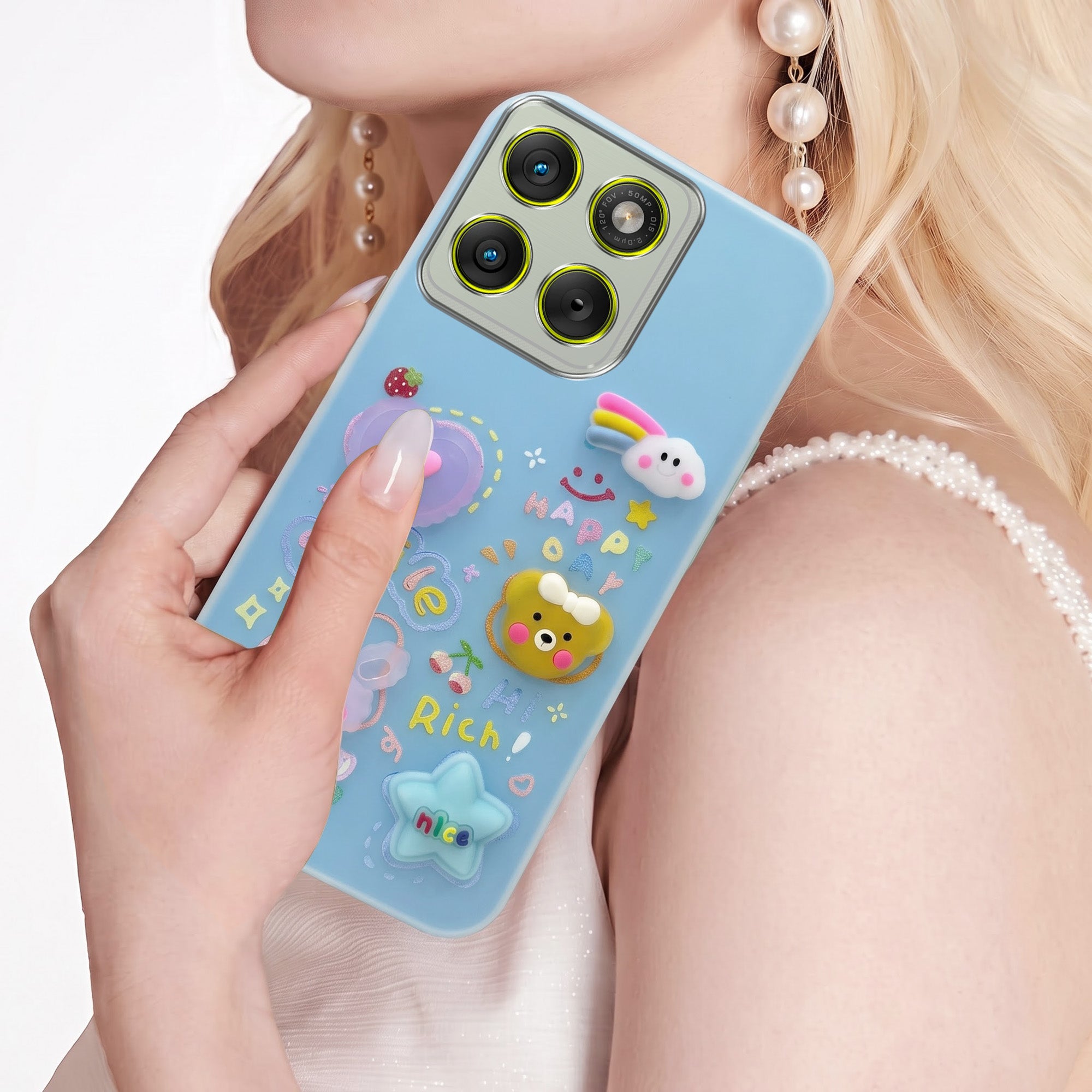 For Motorola Moto Edge 70 Back Cover Case (3D Cute Cartoons | Hard Back Side Soft | Matte Premium Finish | HD Printing)