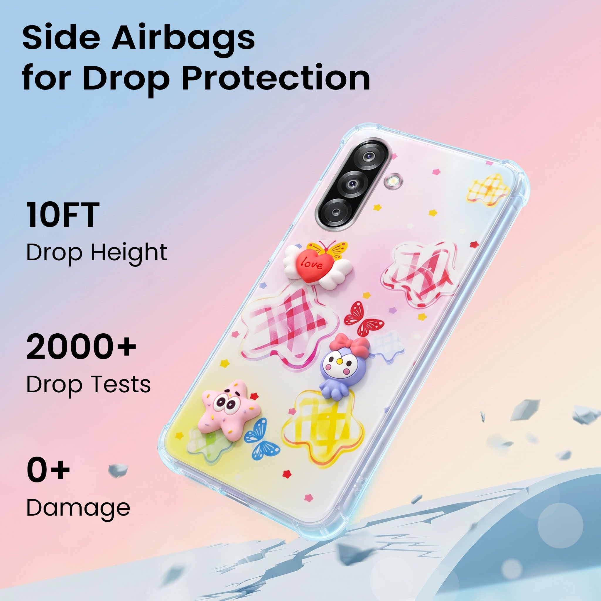 For Samsung Galaxy A26 5G Back Cover Case (3D Cute Cartoons | Hard Back Side Soft | Matte Premium Finish | HD Printing)