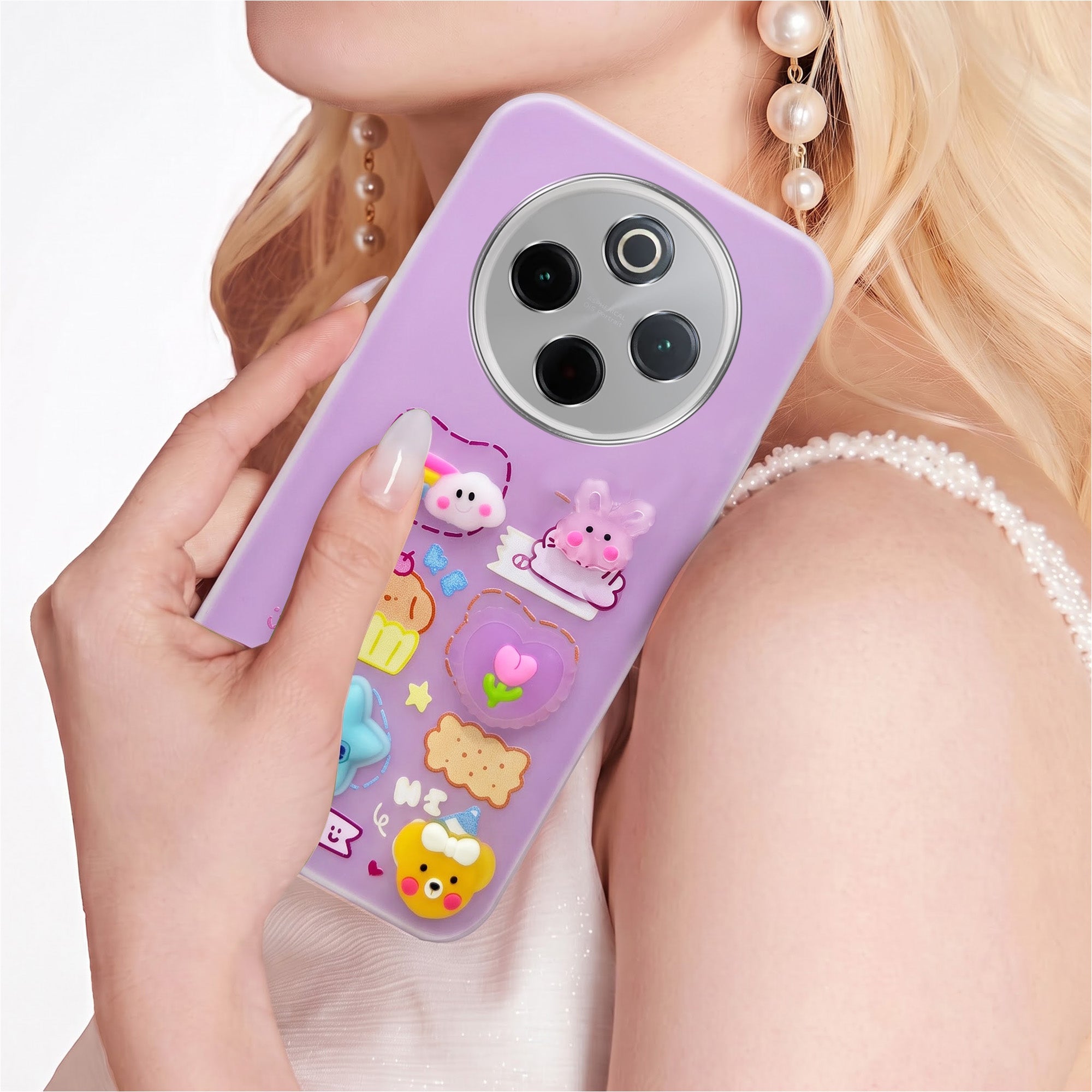 For Vivo iQOO Z10 Back Cover Case (3D Cute Cartoons | Hard Back Side Soft | Matte Premium Finish | HD Printing)