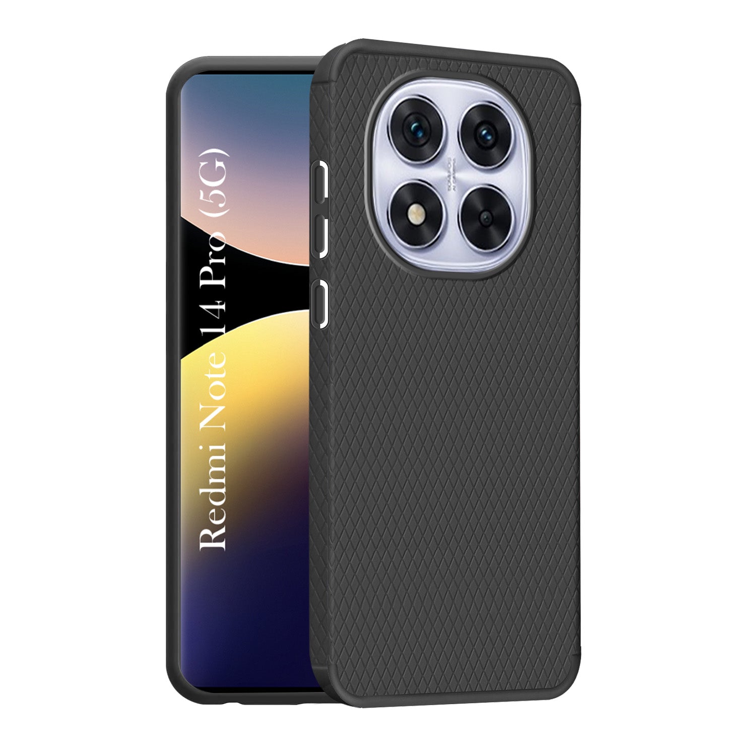 For Redmi Note 14 Pro Back Cover Case (Liquid Silicone | Side Grip | Camera Protection)
