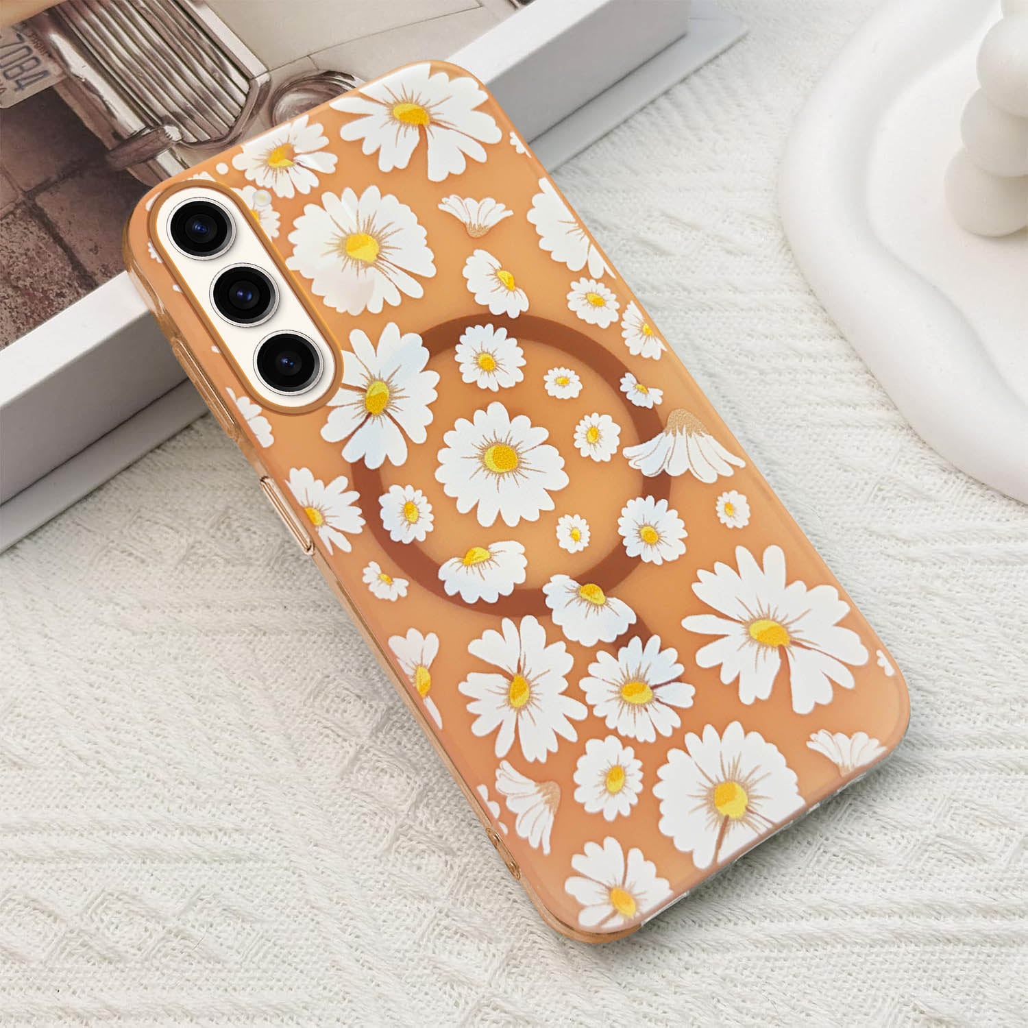 For Samsung Galaxy S23 5G Back Cover Case (Cute Floral Design | Flower Print for Girls | MagSafe Compatible Wireless Charging)