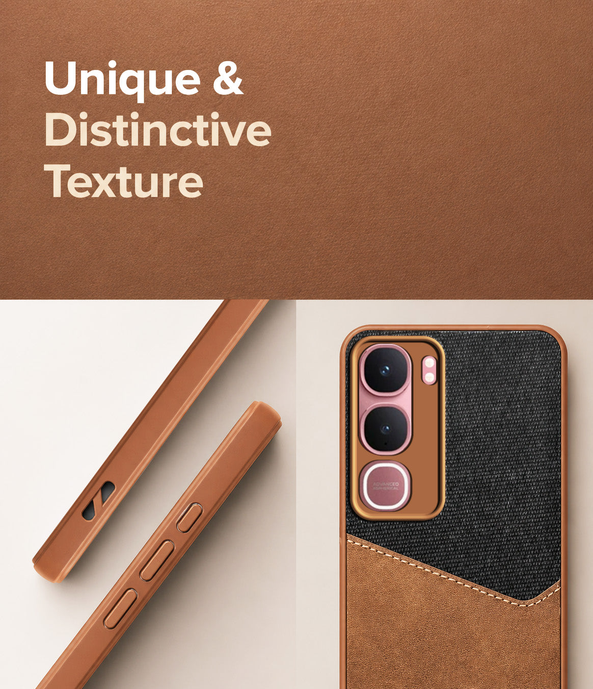 For Vivo Y31 5G Back Cover Case (Dual PU Leather Stitch | Professional Minimalist | Soft and Flexible)