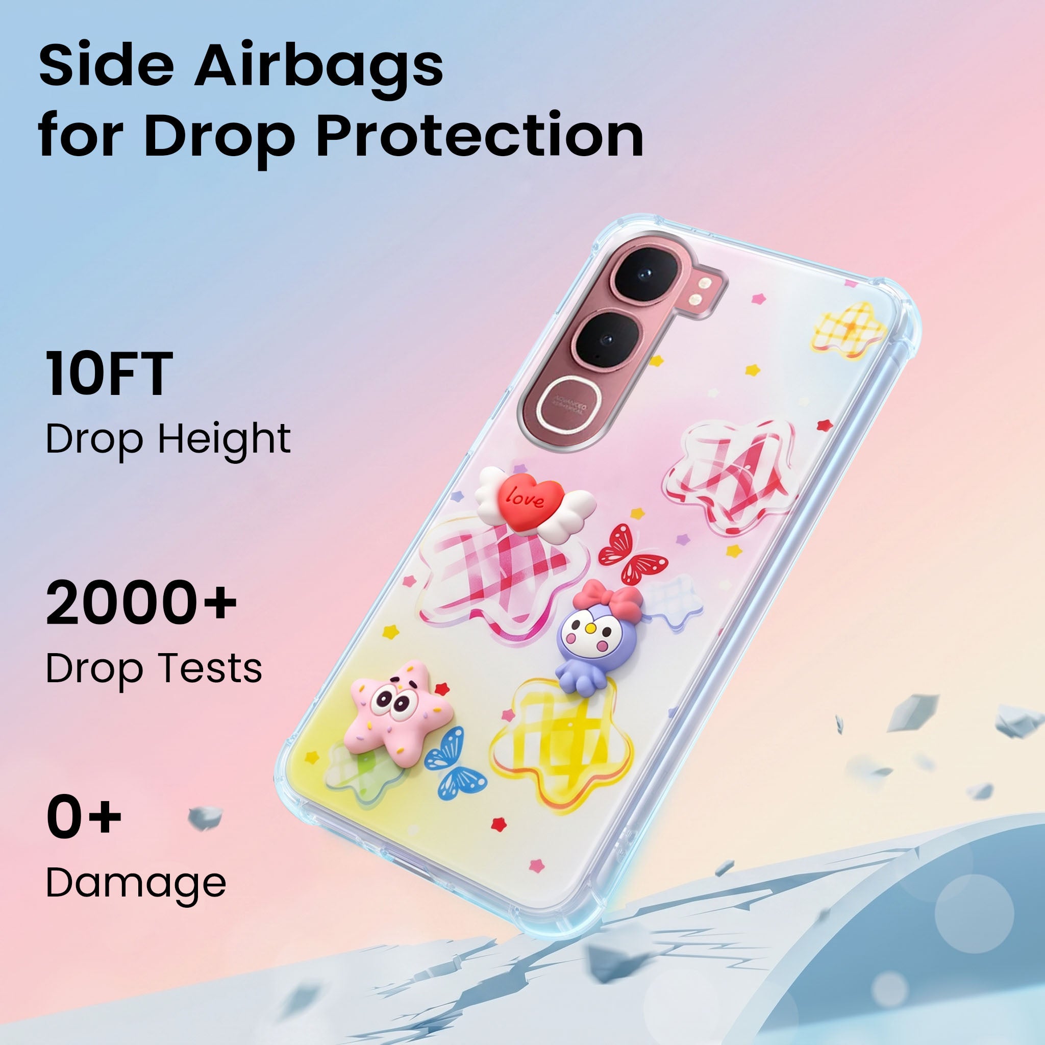For Vivo Y31 5G Back Cover Case (3D Cute Cartoons | Hard Back Side Soft | Matte Premium Finish | HD Printing)