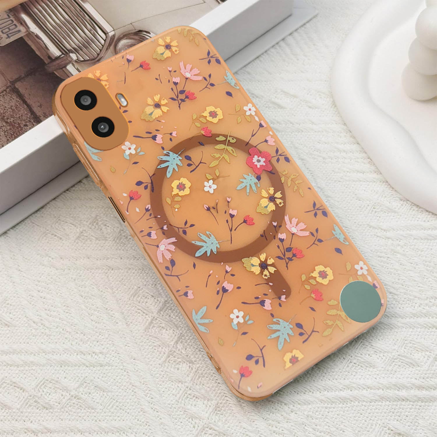 For Nothing CMF Phone 1 Back Cover Case (Cute Floral Design | Flower Print for Girls | MagSafe Compatible Wireless Charging)