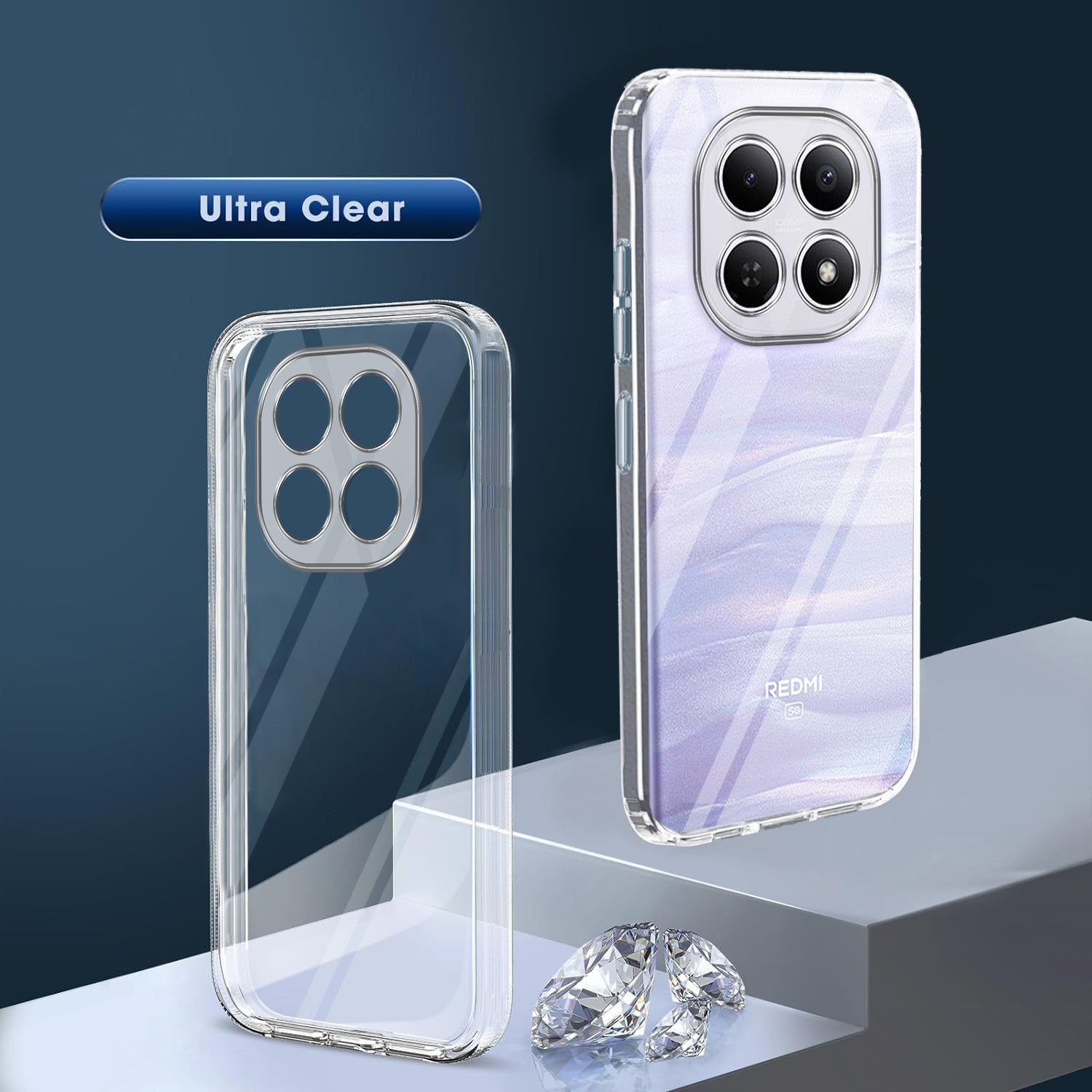 For Redmi note 15 | Redmi note 15 SE (5G) Back Cover Case Silicone (Clear Shockproof Case with Camera Protection | Soft and Flexible | Transparent)