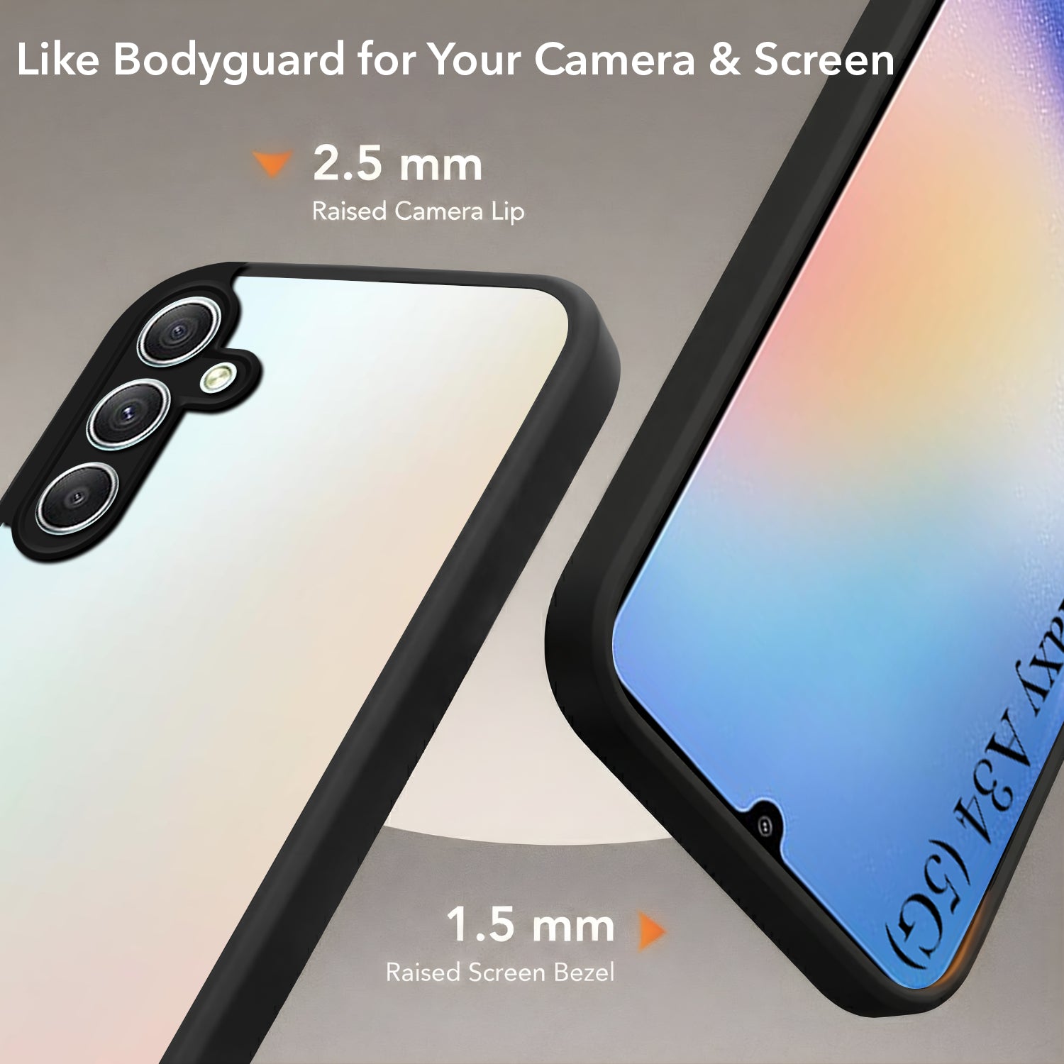 For Samsung Galaxy A34 5G Back Cover Case (Built-in Stand | Lifetime Anti Yellow | Kickstand Shockproof | Camera Protection | MagSafe Compatible)