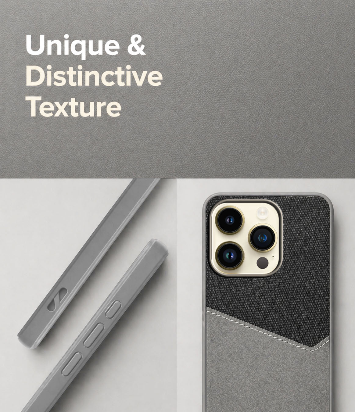 For Apple iPhone 14 Pro Back Cover Case (Dual PU Leather Stitch | Professional Minimalist | Soft and Flexible)